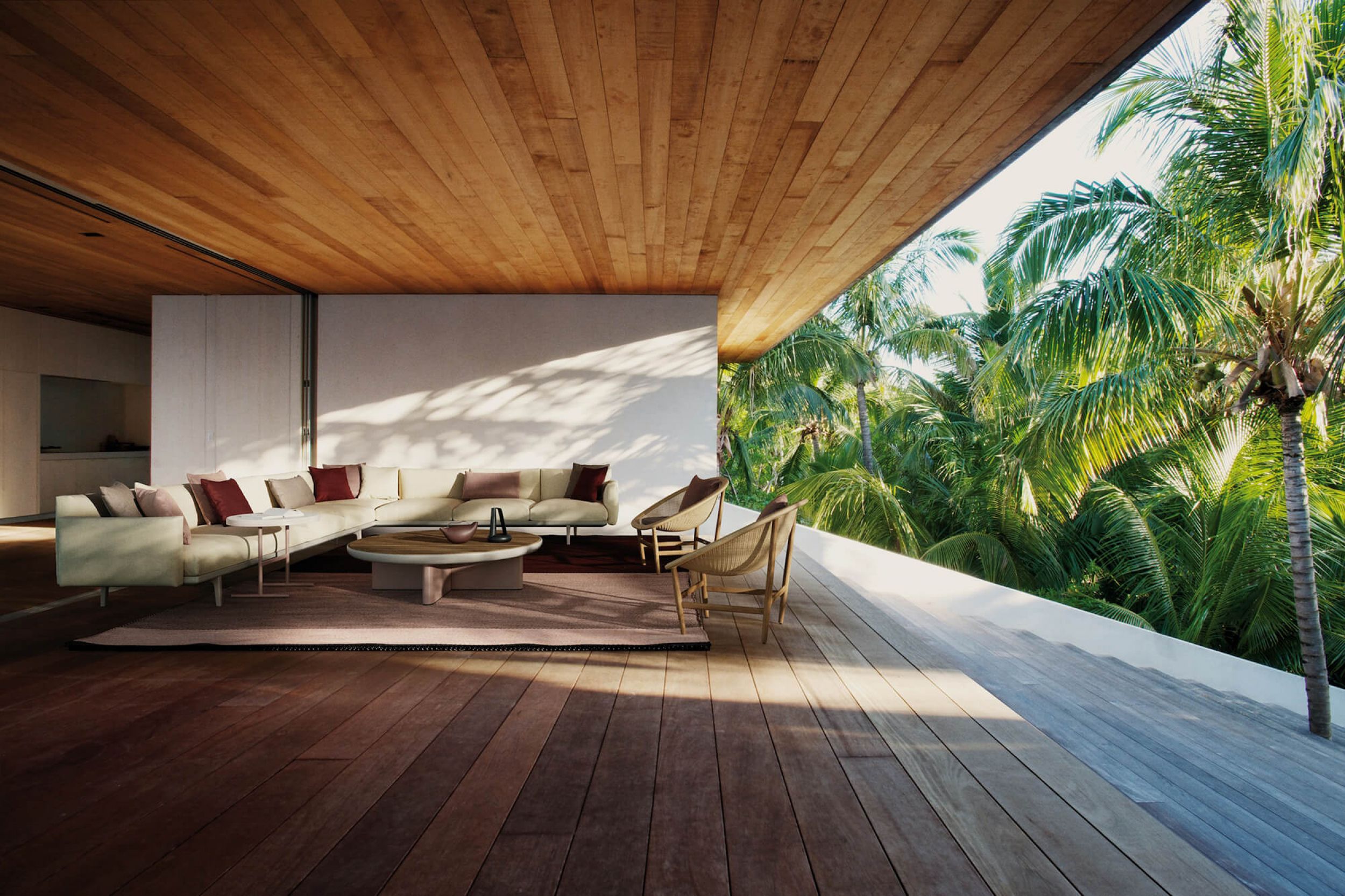 Canapé d’extérieur modulable et confortable avec tissu d'extérieur personnalisable collection Boma par Kettal