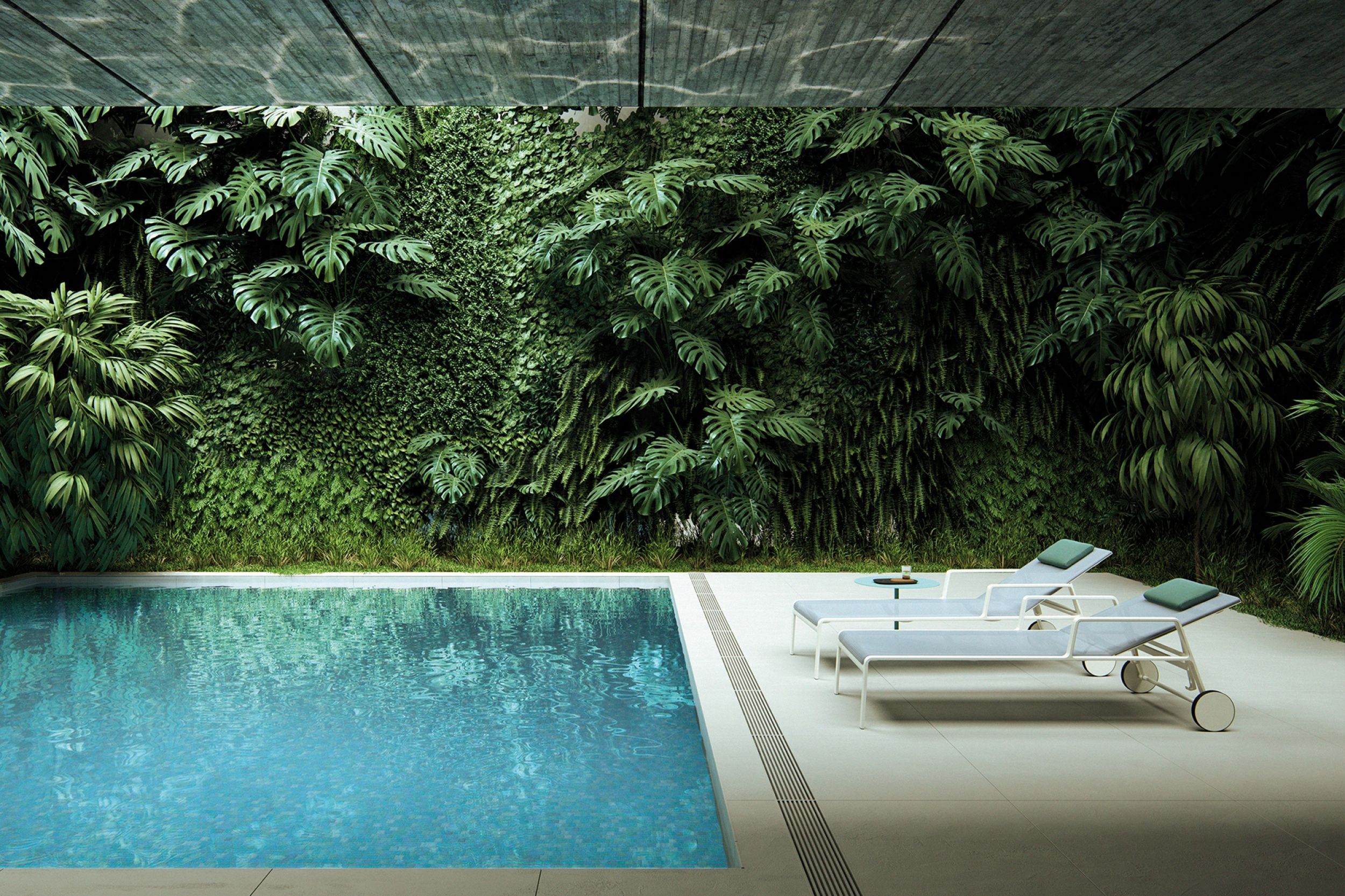 Transat en aluminium thermolaqué léger avec ou sans matelas collection Park Life par Kettal à Nice