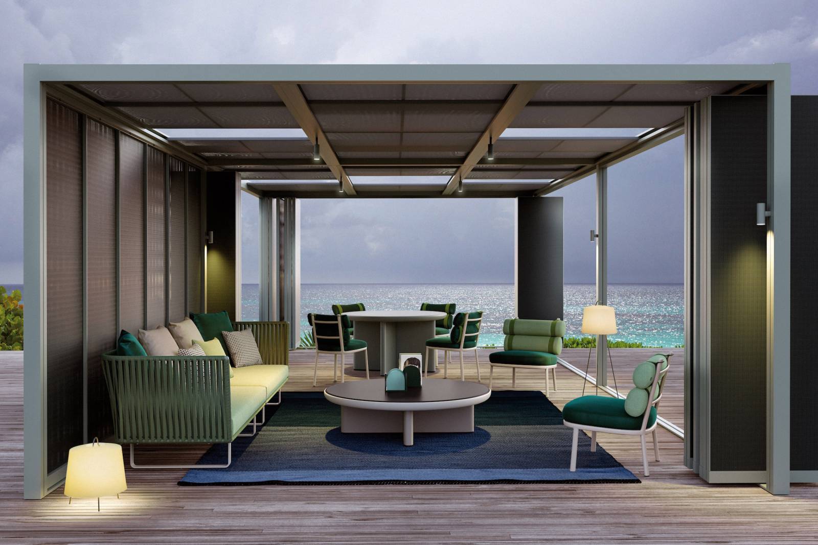 Pergola 100% personnalisable, collection PAVILIONS par Kettal à Biarritz 