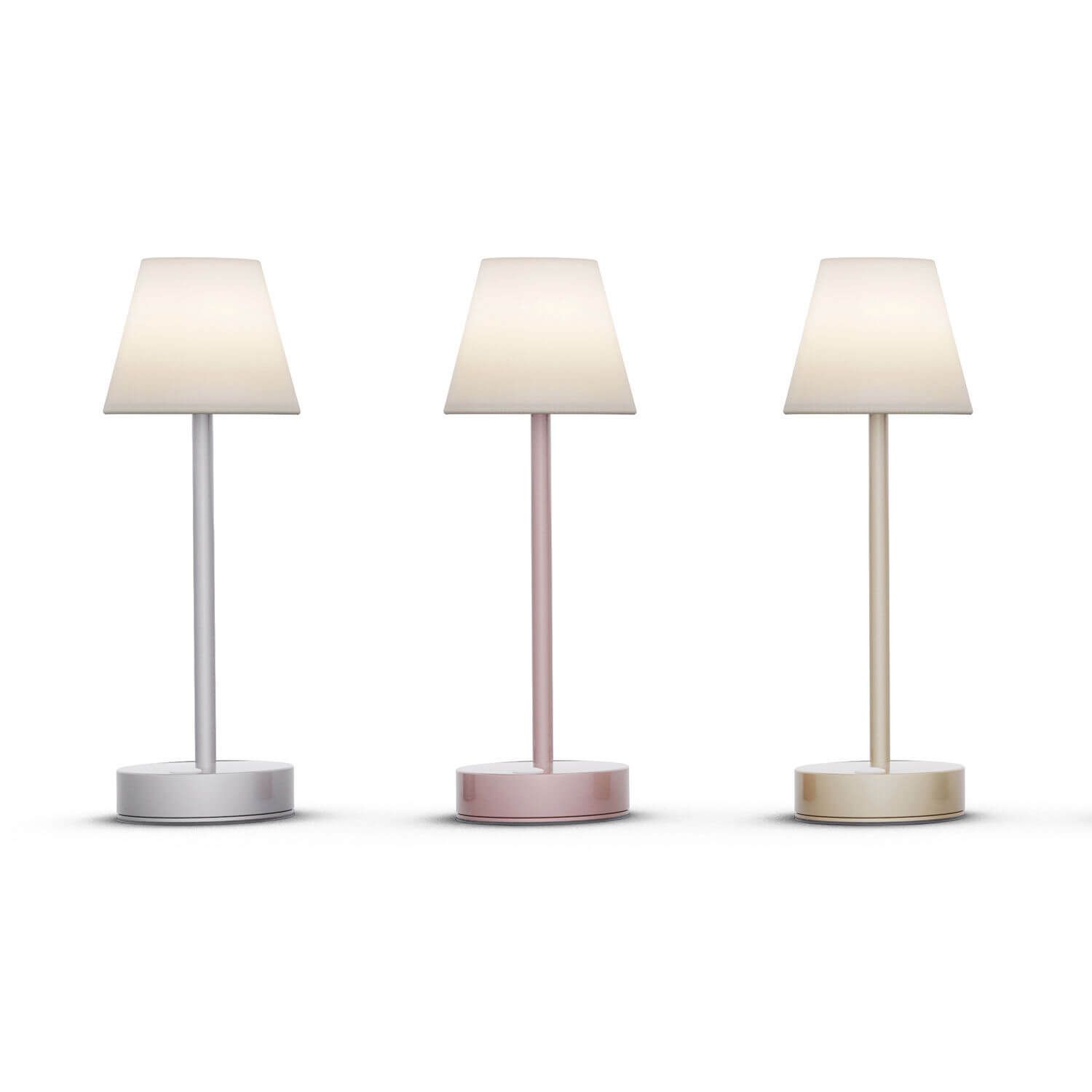 Lampe sans fil à poser coloris Space Grey & Rose Gold & Laiton
