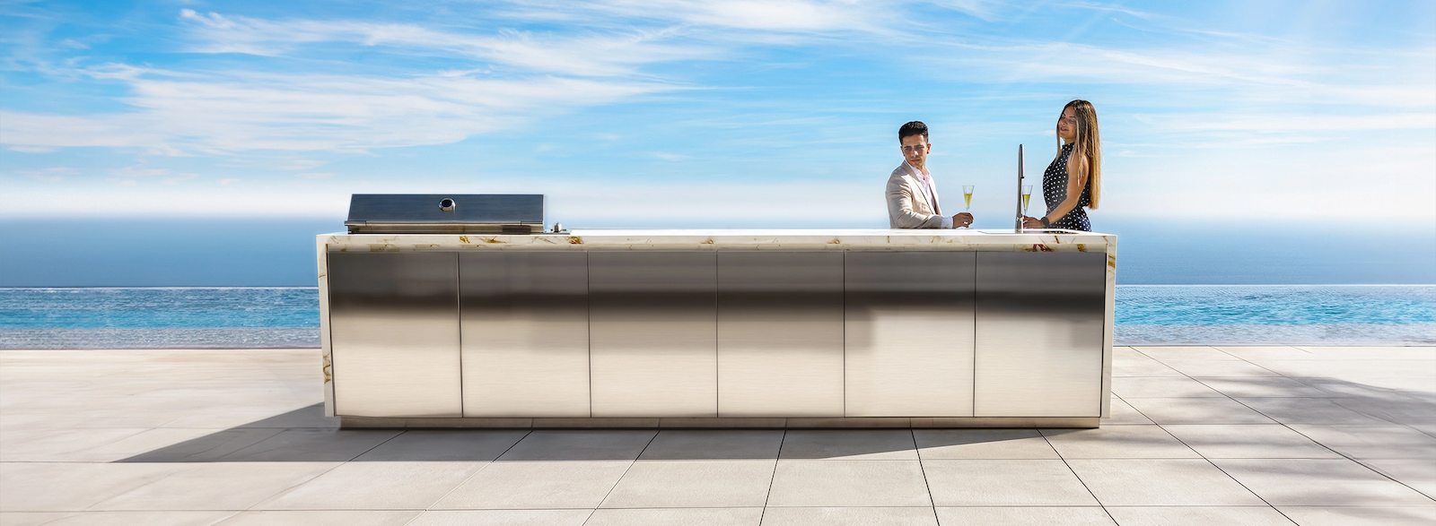 Cuisine personnalisable haut de gamme avec barbecue collection Empire Premium Fesfoc à Cannes