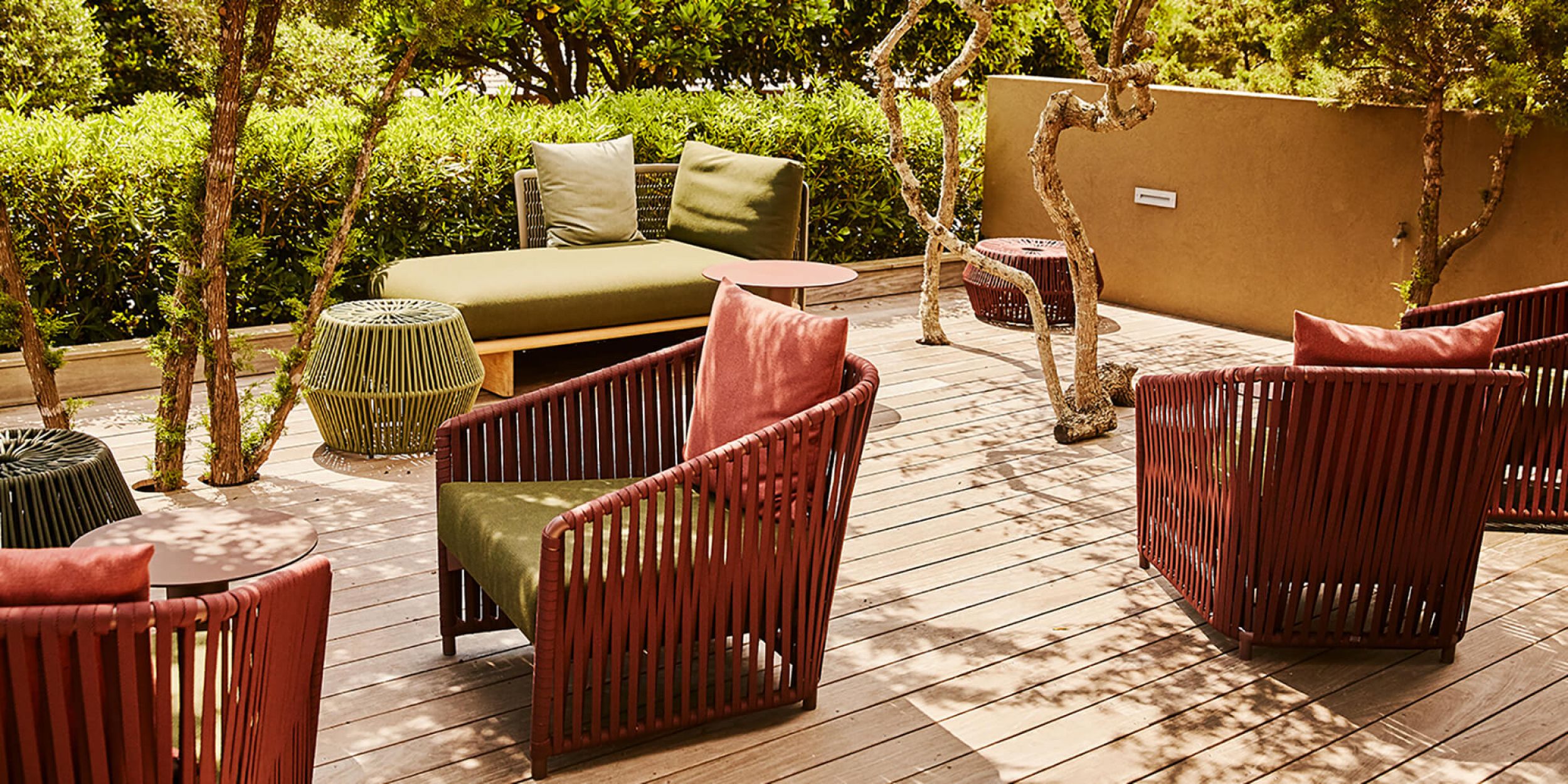 Fauteuil lounge en cordes tressées collection Bitta Lounge par Kettal