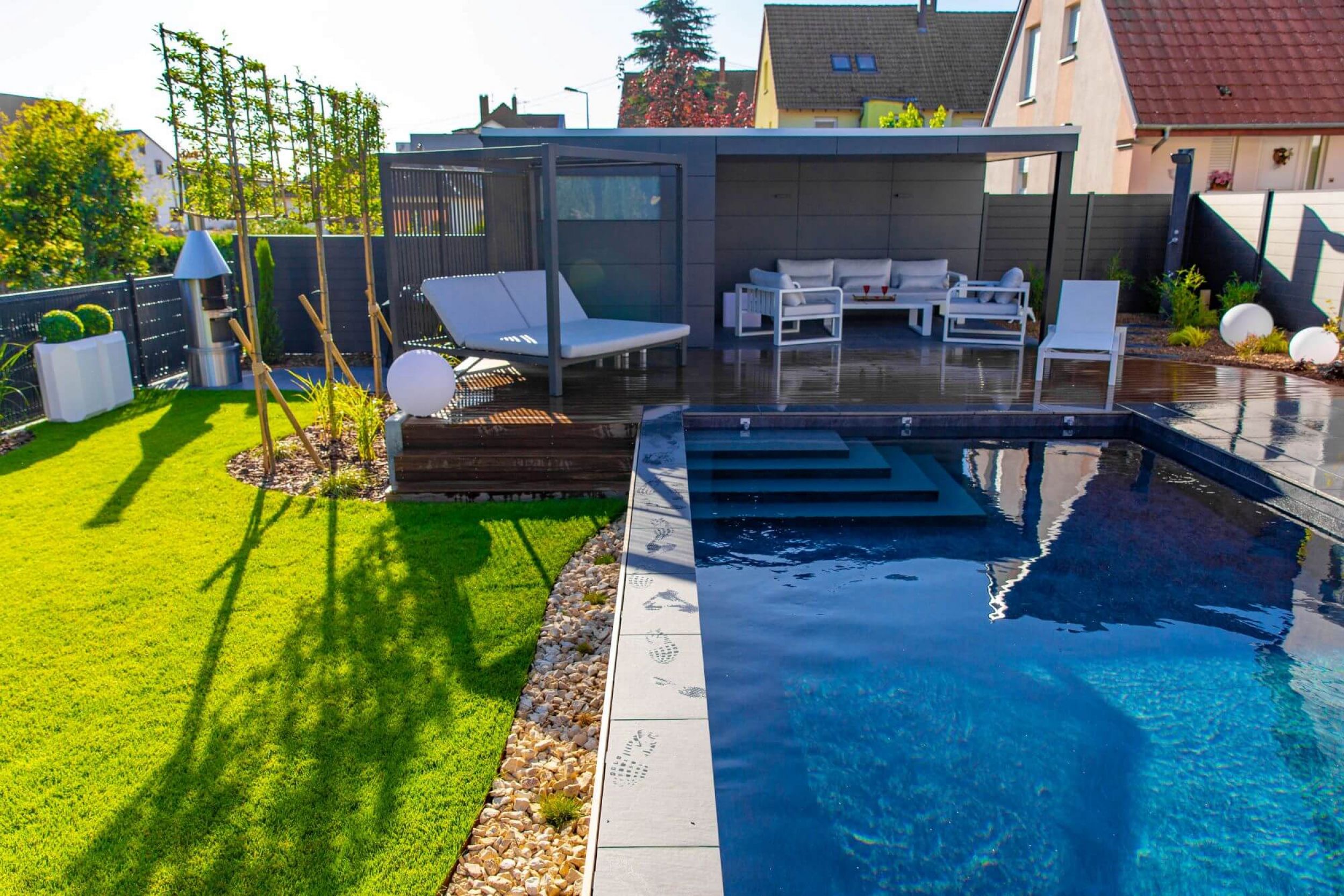 Aménagement d'une terrasse atmosphère chaleureuse et acceuillante en Alsace 