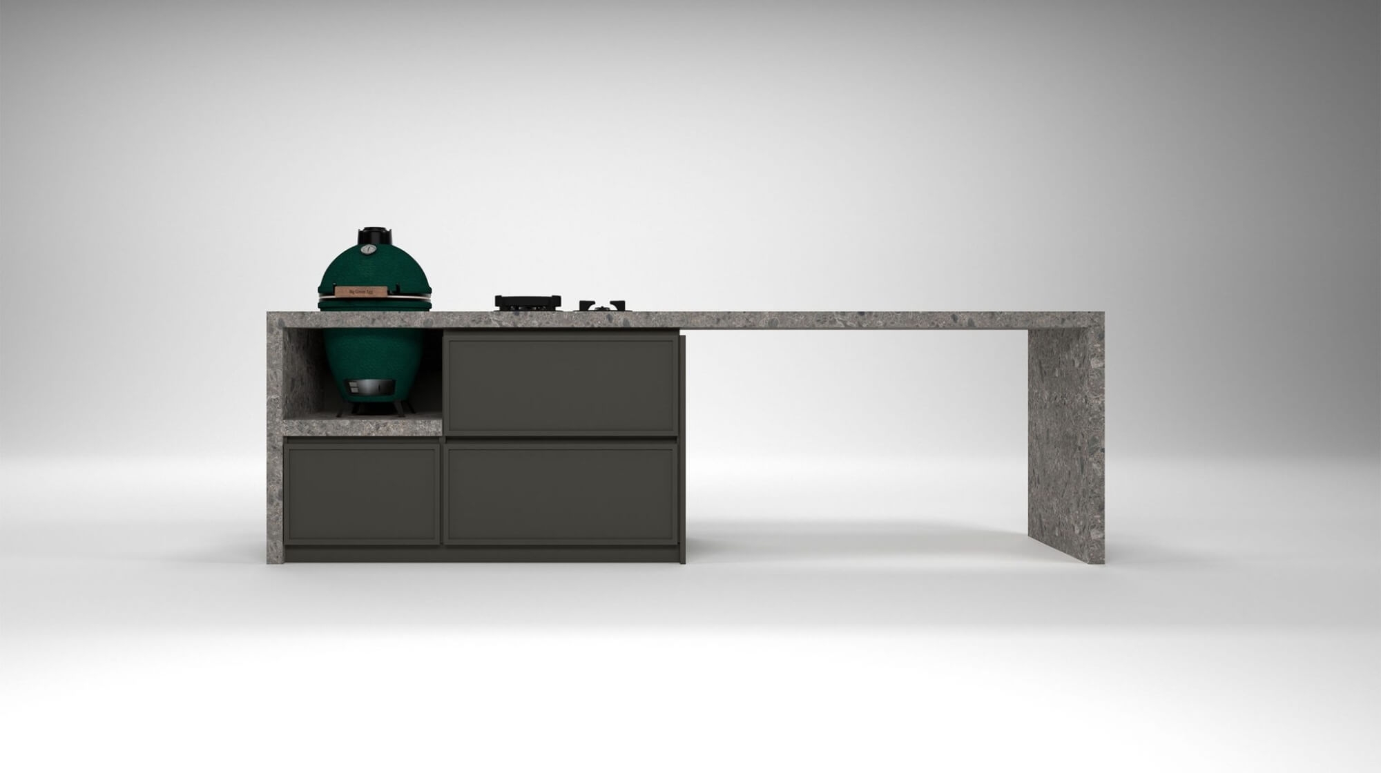 Cuisine extérieure haut de gamme sur-mesure et à la personnalisation complète, au design moderne et épuré, collection Oslo