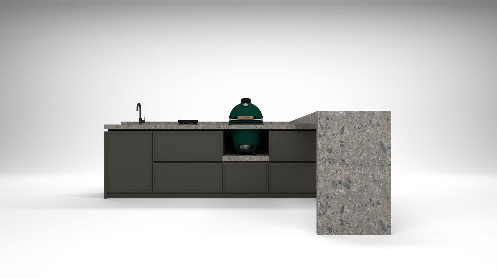 Cuisine extérieure haut de gamme sur-mesure et à la personnalisation complète, au design moderne et épuré, collection Oslo