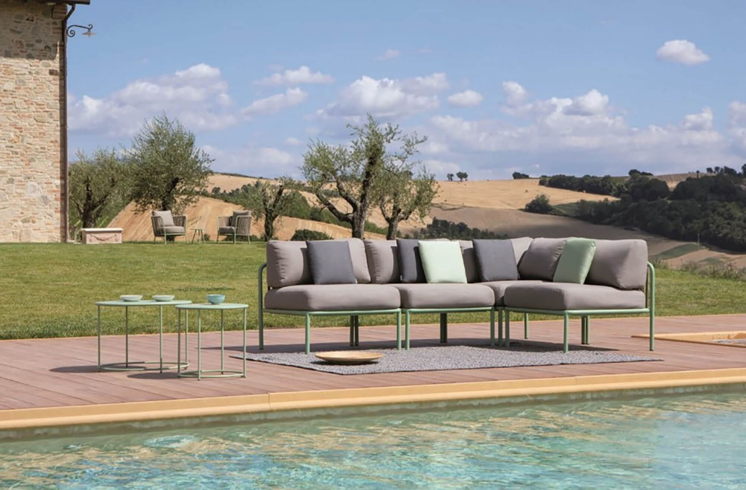 Canapé d'extérieur modulable collection Key West par Vermobil à Nice