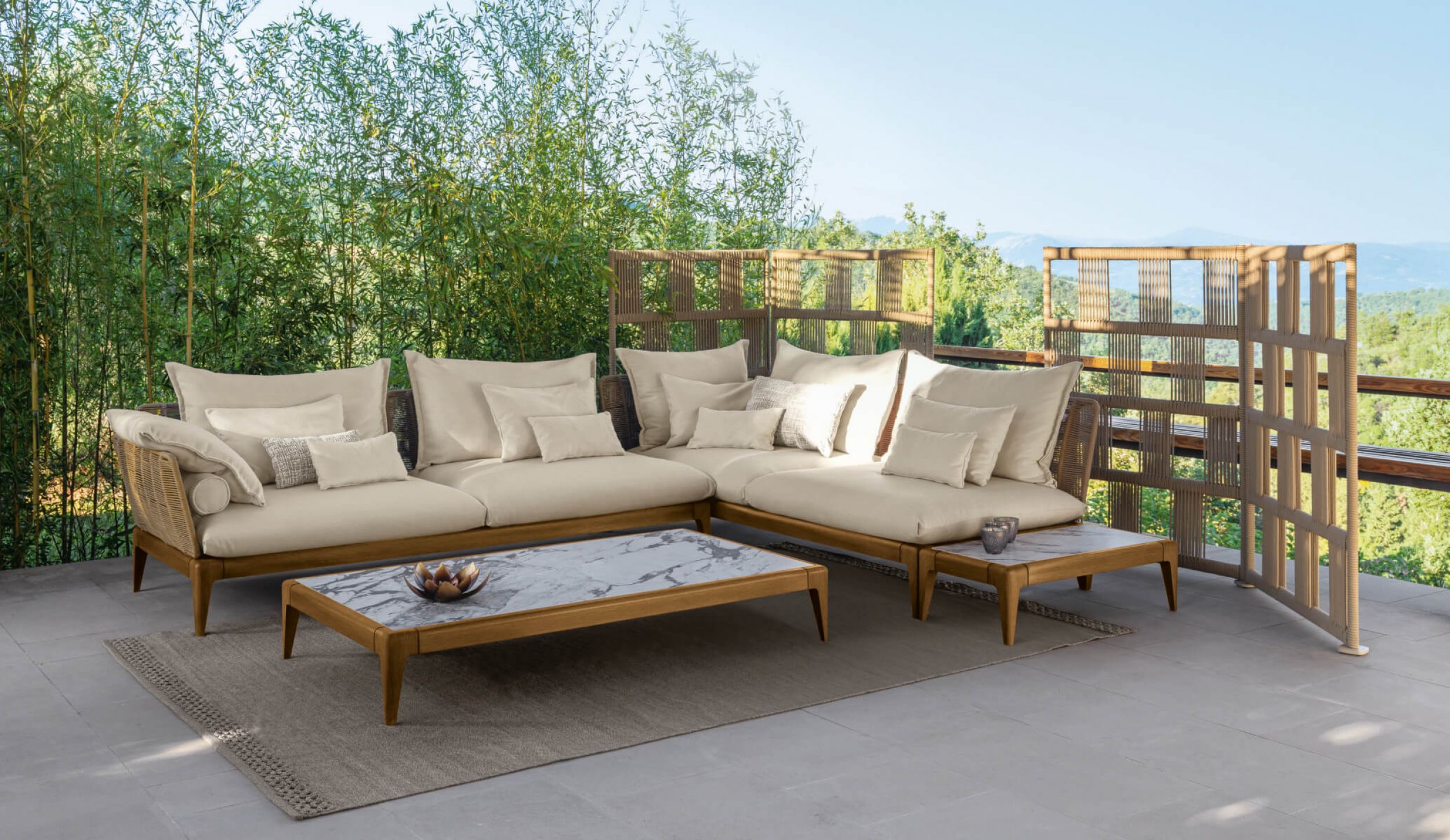 canapé d'extérieur modulable collection Cruise Teck par Talenti à Paris