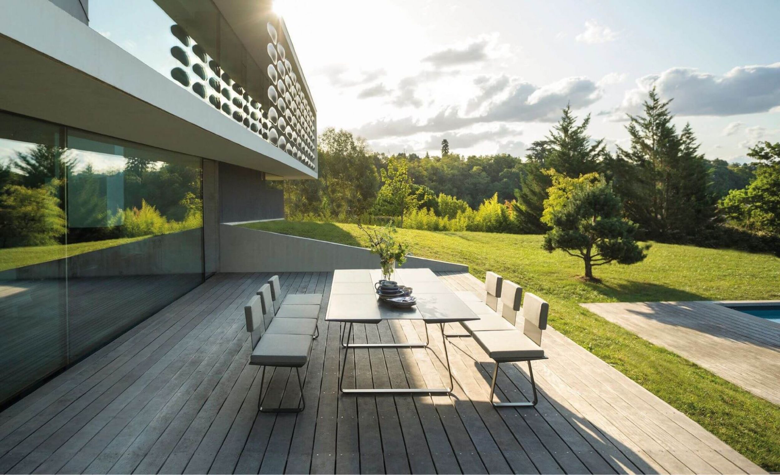 Table de repas extensible avec plateau céramique collection Extrados par Ego Paris à Nantes