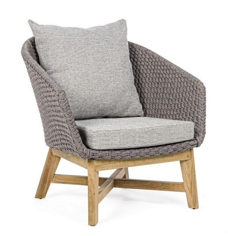 Fauteuil lounge en gris clair, collection Coachella par BIZZOTTO