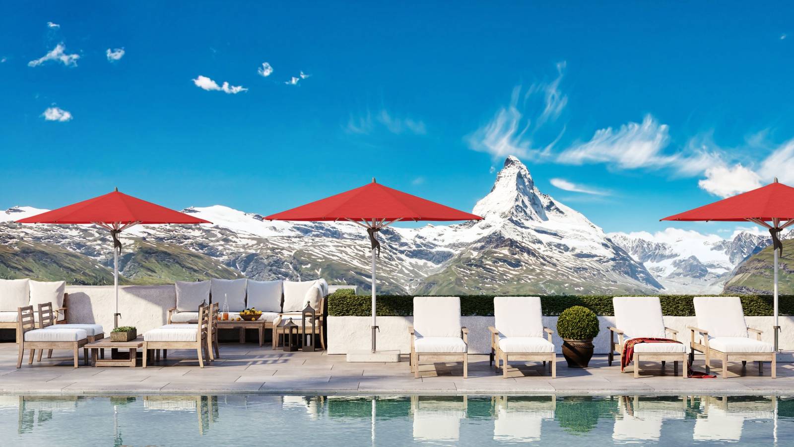 Parasol élégant résistant au vent, collection FORTERO par Glatz