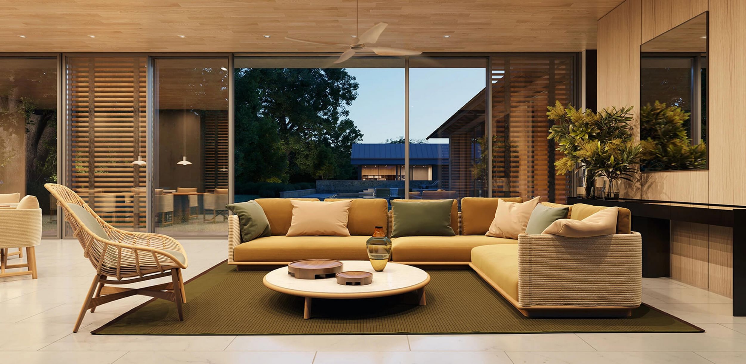 Salon de jardin en teck et cordes avec assise épaisse collection Giro par Kettal à Toulon