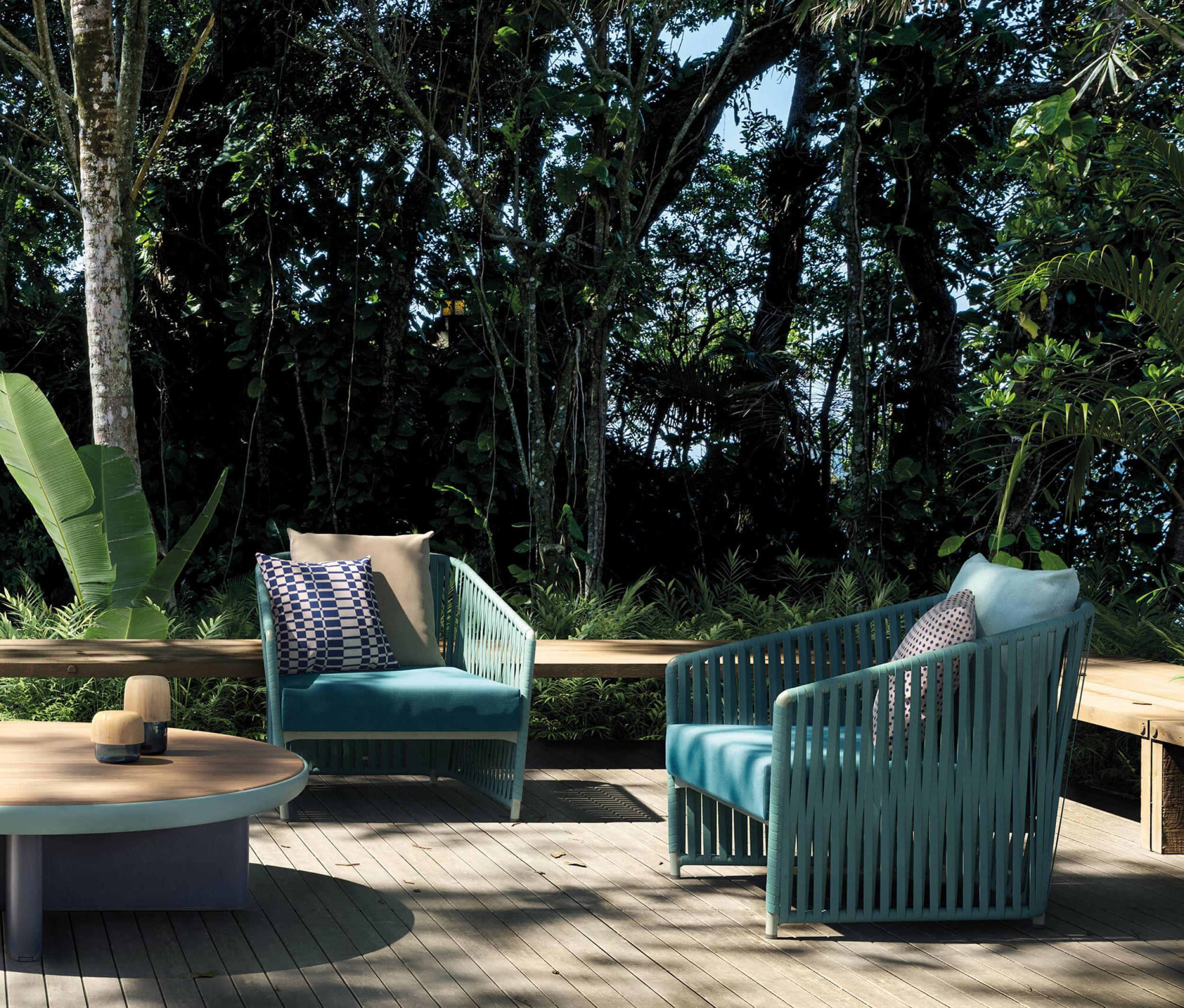 Fauteuil lounge en cordes tressées collection Bitta Lounge par Kettal