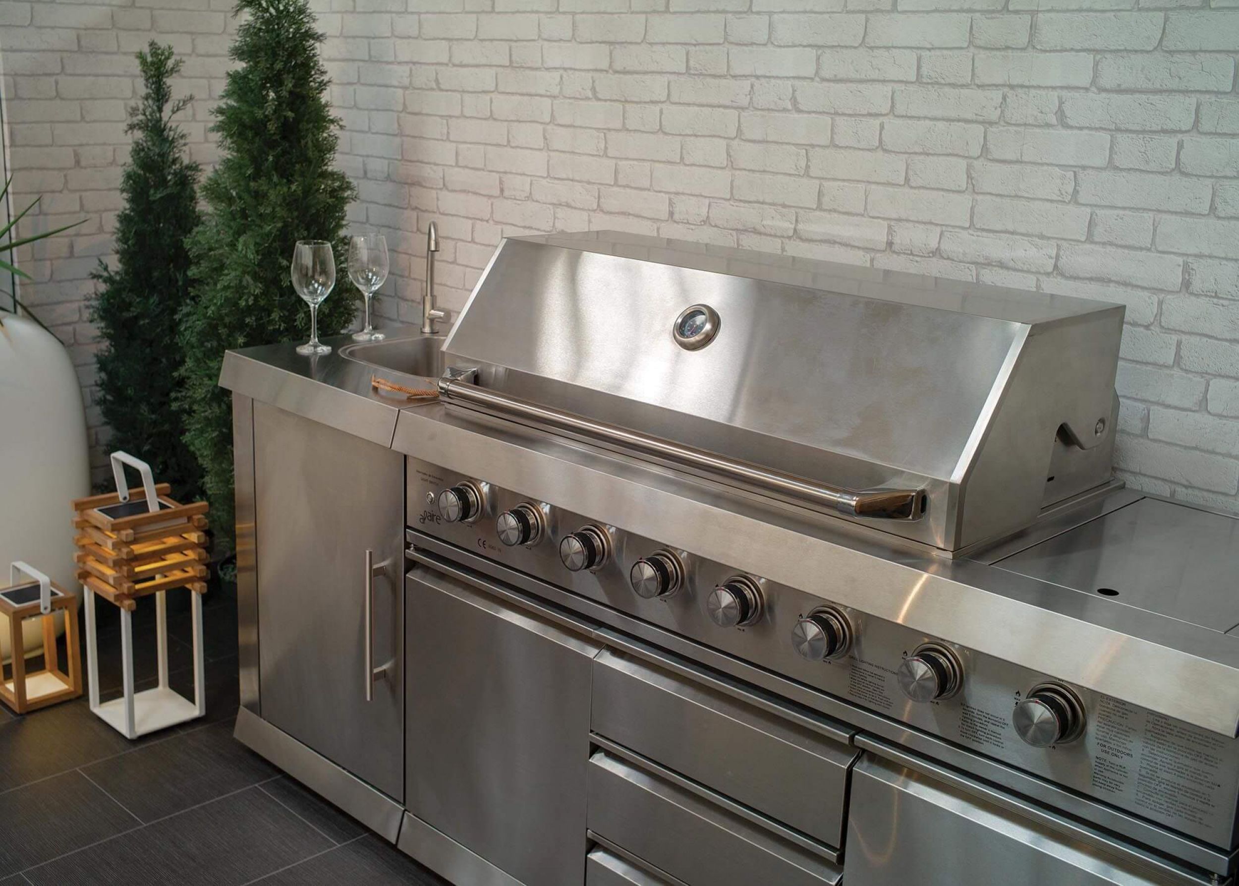 Cuisine complète pour extérieur en inox collection Kitchen par Selection à Genève