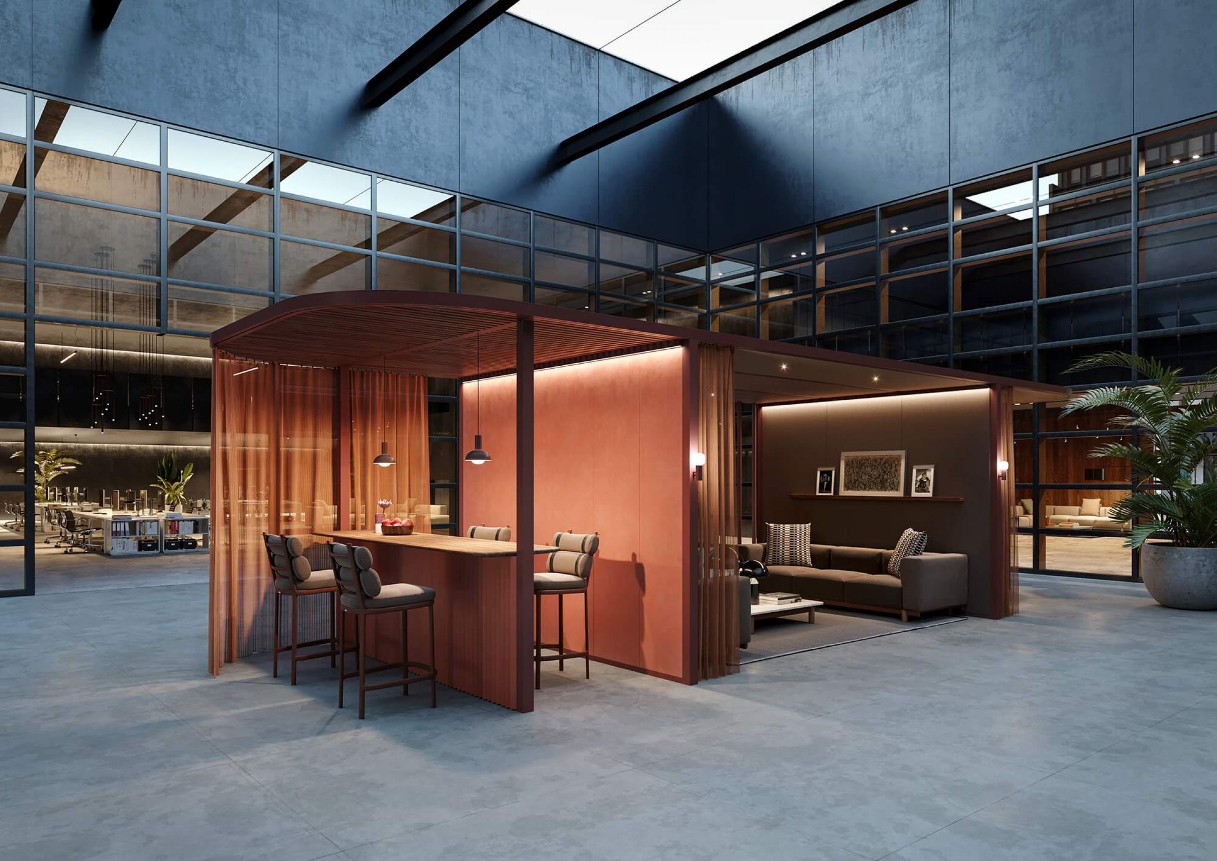 Chaise haute confortable avec un design unique et coloré collection Roll par Kettal