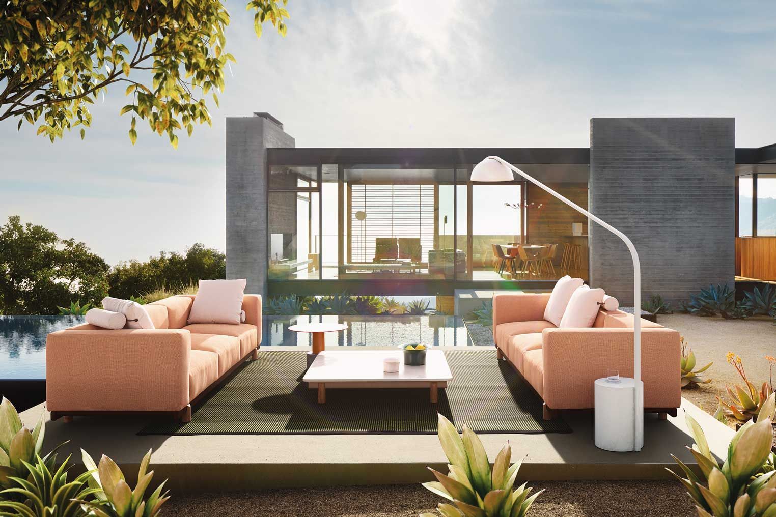 Salon de jardin modulable en aluminium thermo laqué collection Molo par Kettal à Antibes