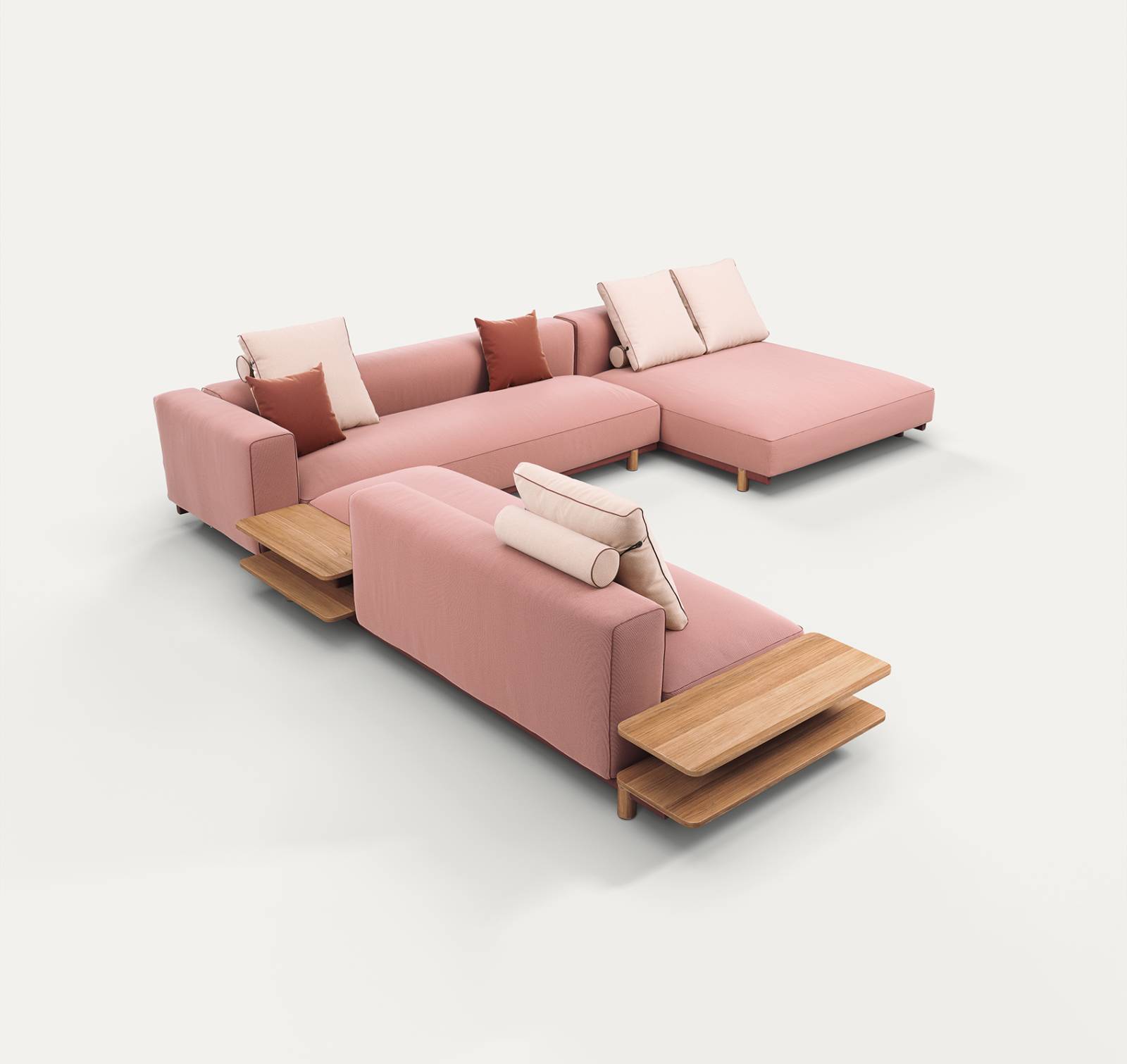 Coloris rose du salon de jardin 100% personnalisable de la collection MOLO par Kettal 