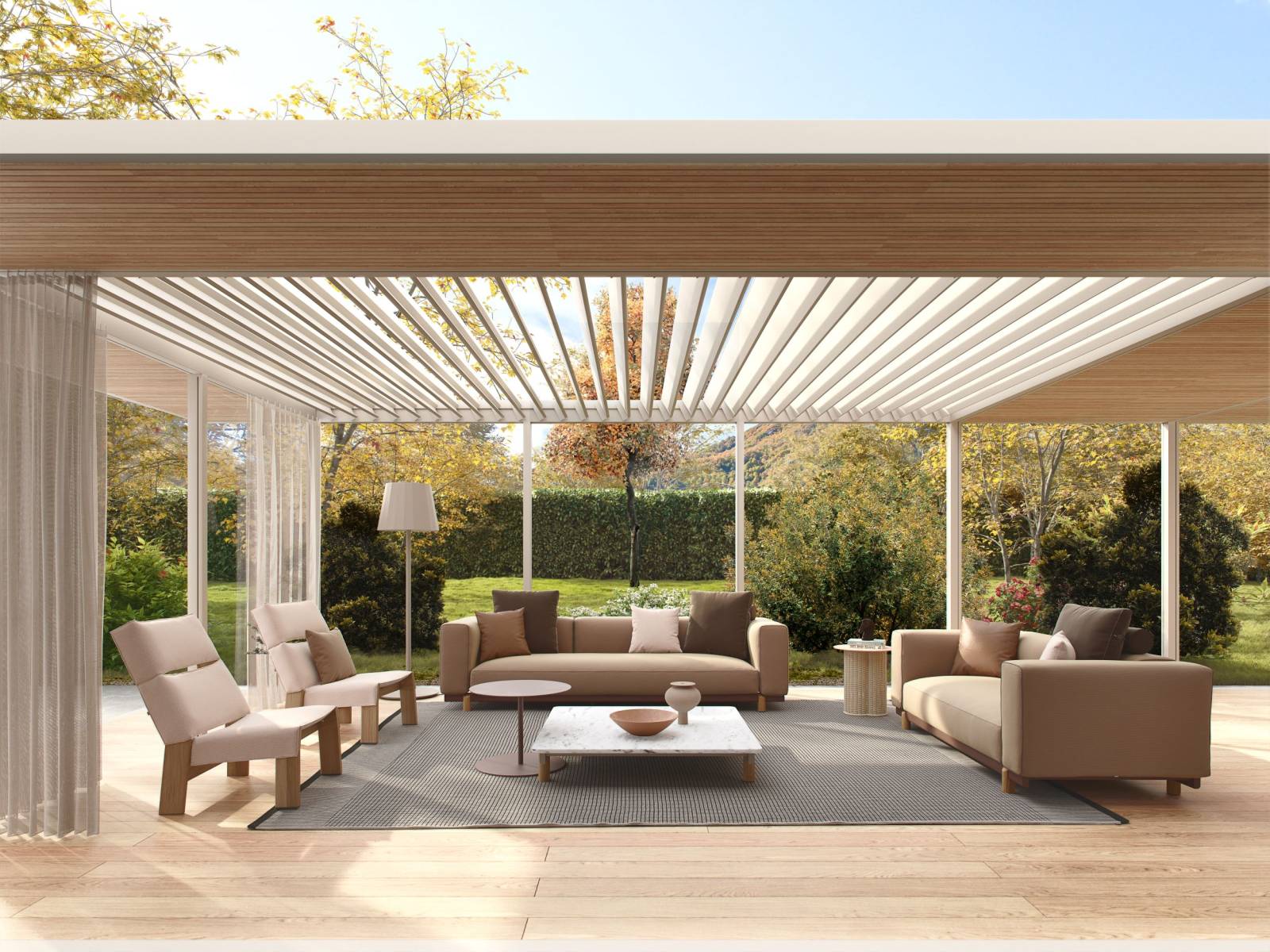 Vue d'ensemble du salon de jardin détente collection MOLO par Kettal à Cannes