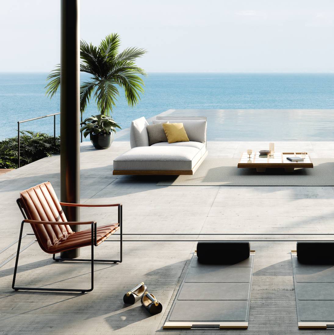 Chaise à bascule vintage et élégante collection Strappy par Royal Botania