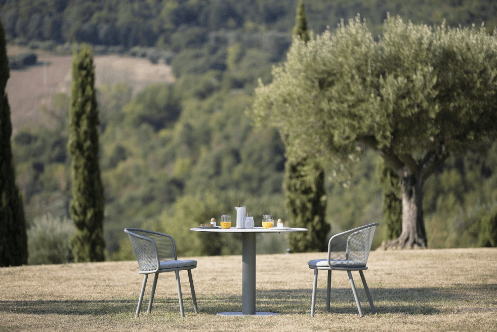 Table ronde de jardin en aluminium collection Branta à Genève