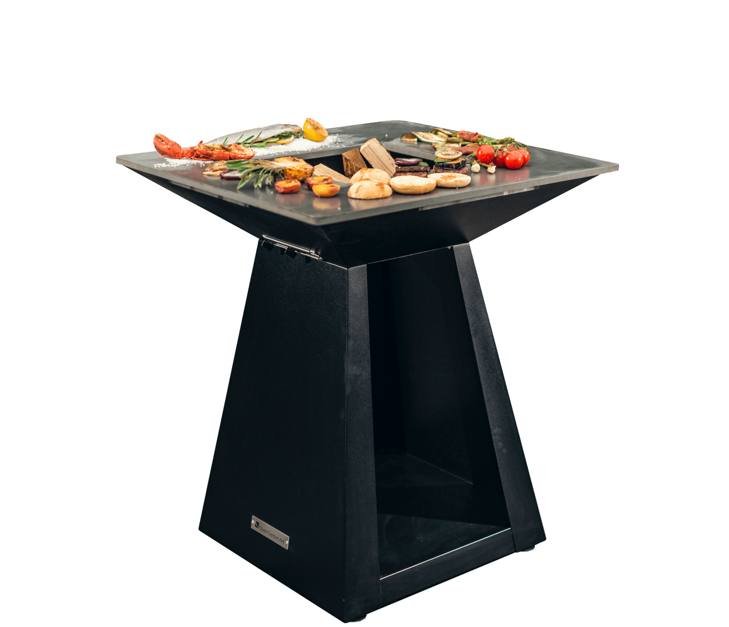 Braséro plancha design en acier carbon à Monaco