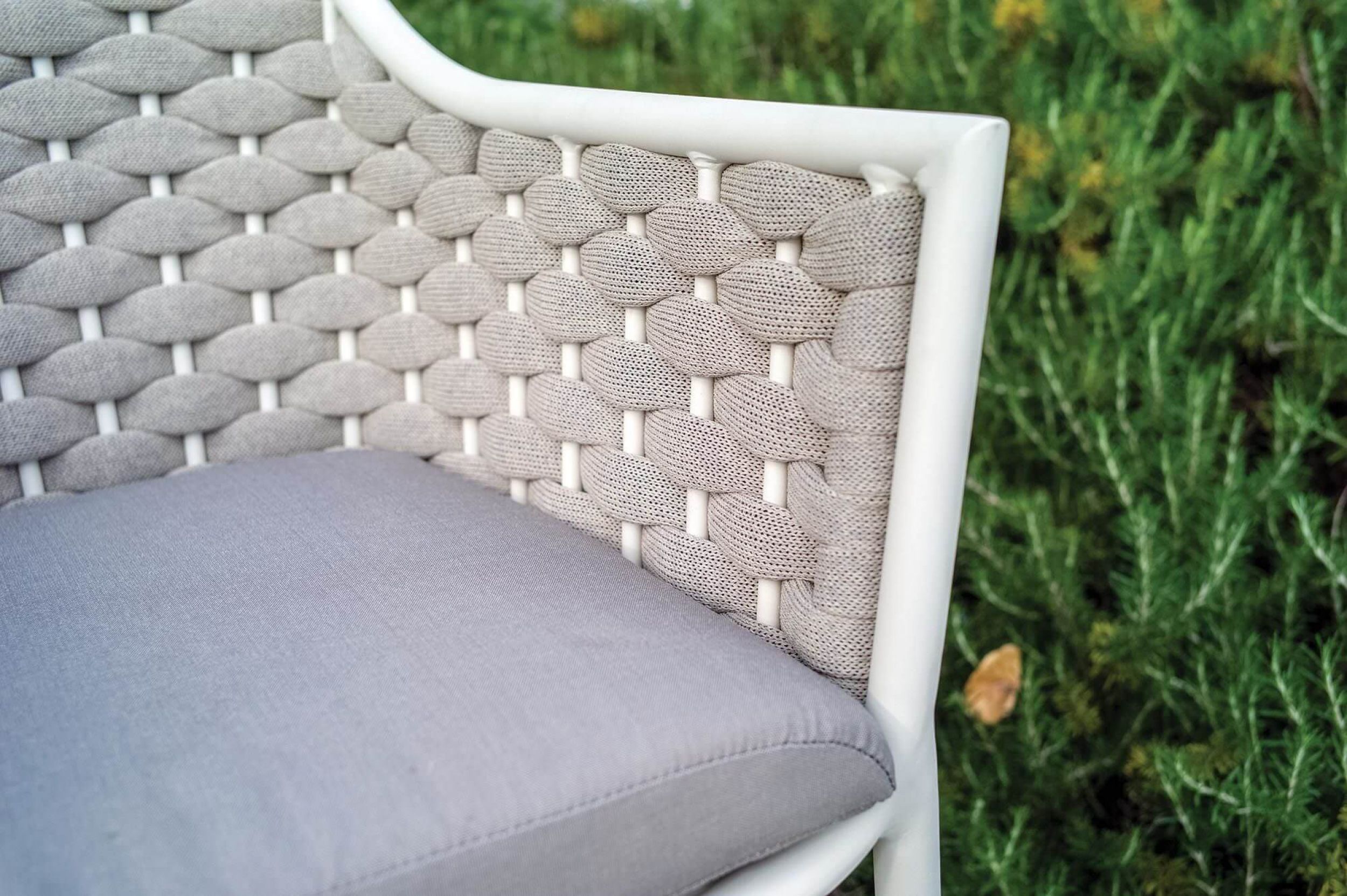 Fauteuil je jardin structure aluminium et cordes collection Rio à Rennes