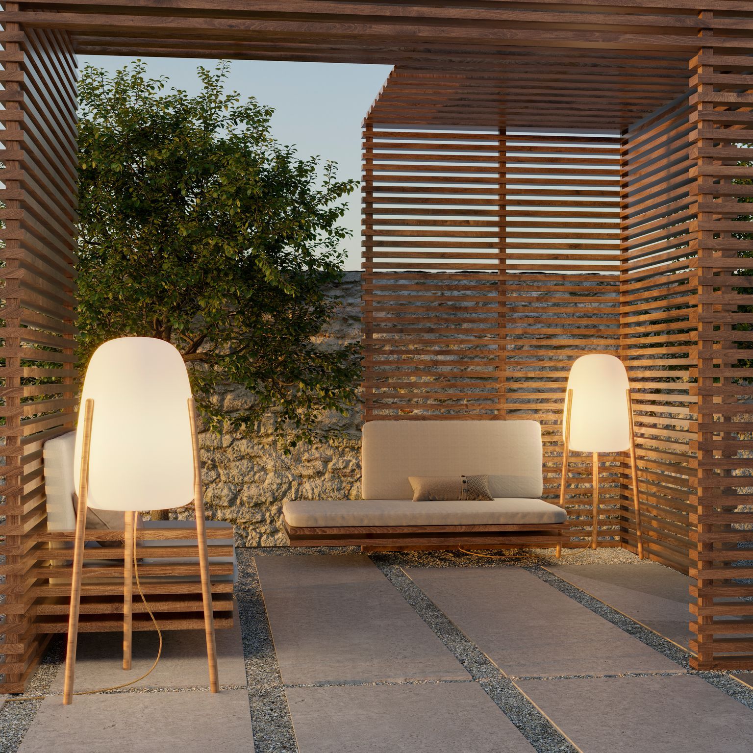 Lampe à pieds avec bouton tactile collection Rocket par New Garden à Marseille