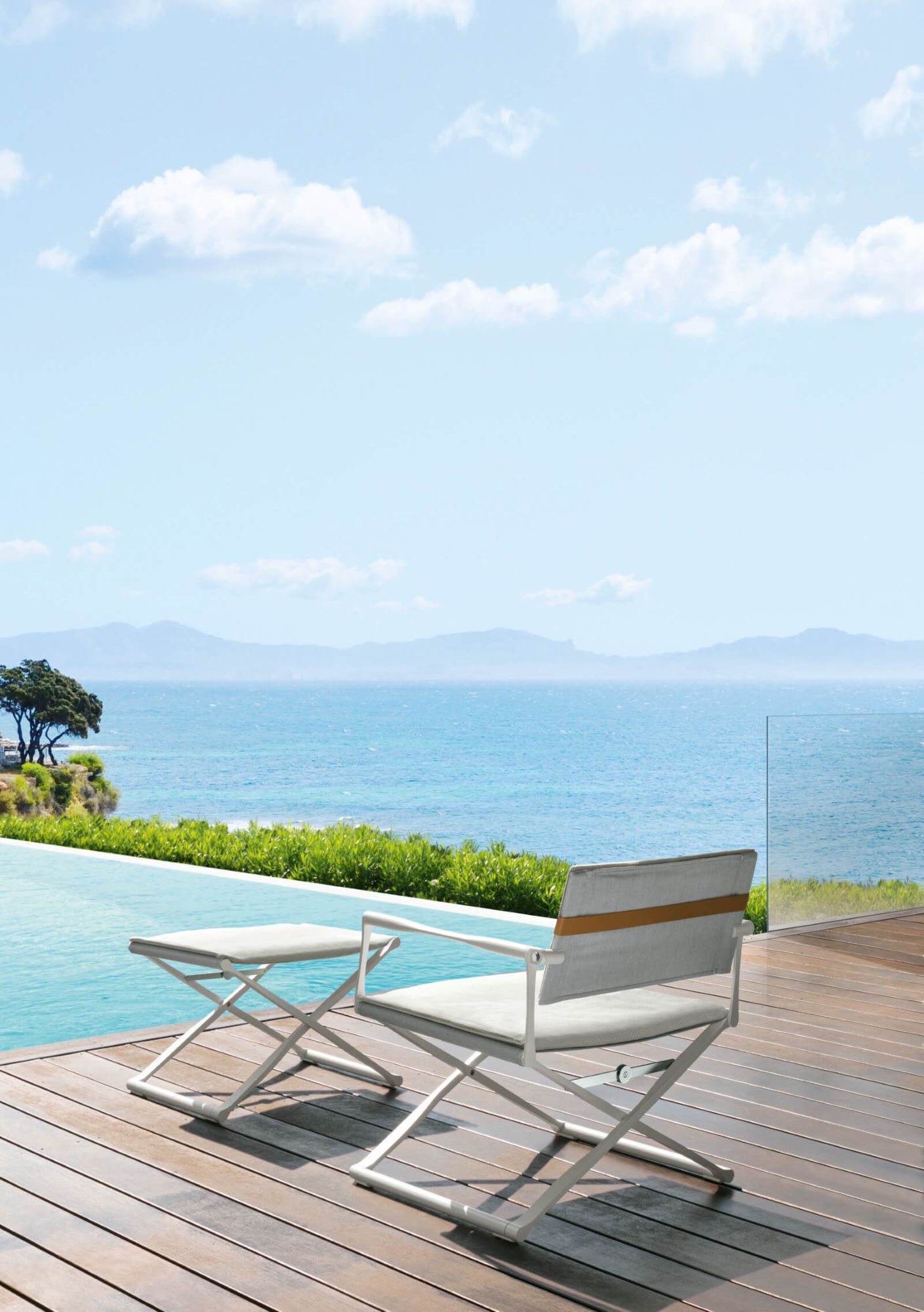 Chaise de réalisateur avec tabouret réalisateur collection Riviera par Talenti à Biarritz