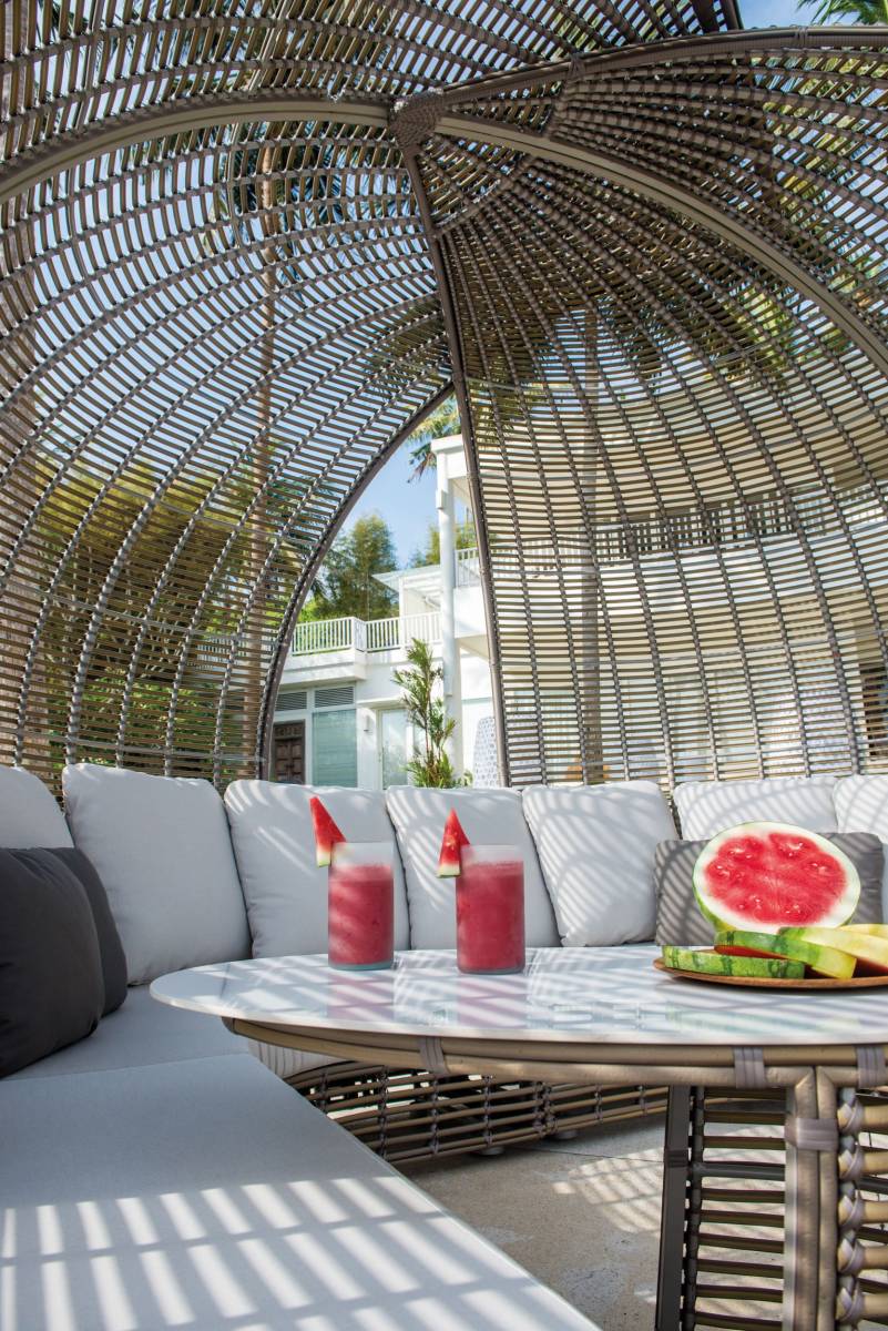 Zoom sur le tressage en fibre synthétique, collection Shade par SKYLINE 