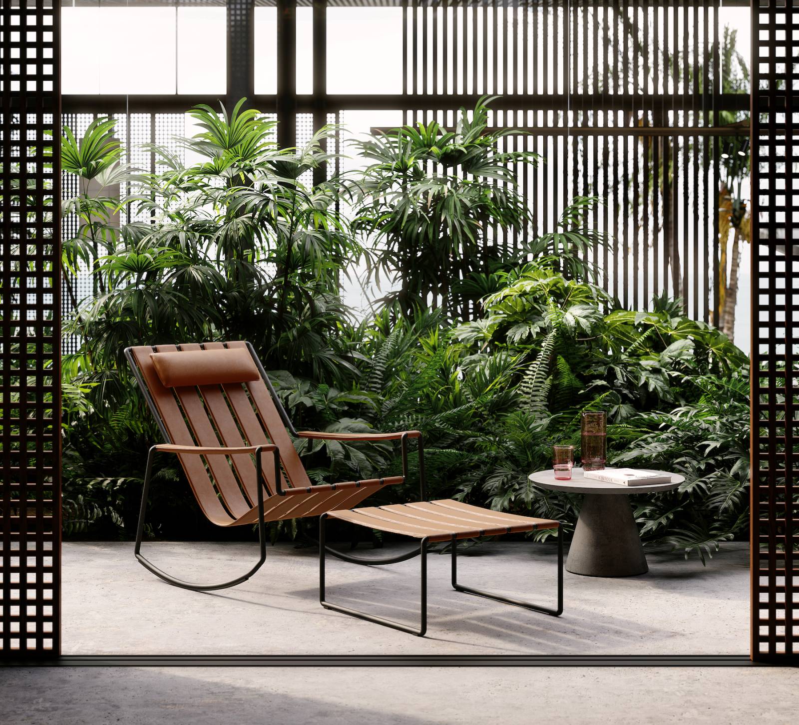 Chaise à bascule vintage et élégante collection Strappy par Royal Botania