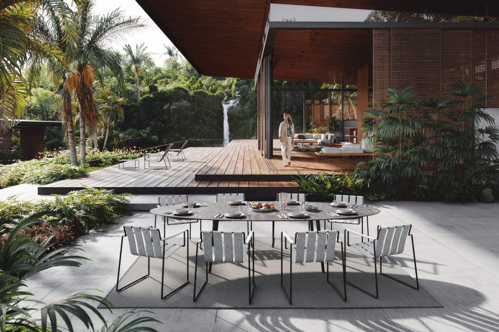 Chaise à bascule vintage et élégante collection Strappy par Royal Botania