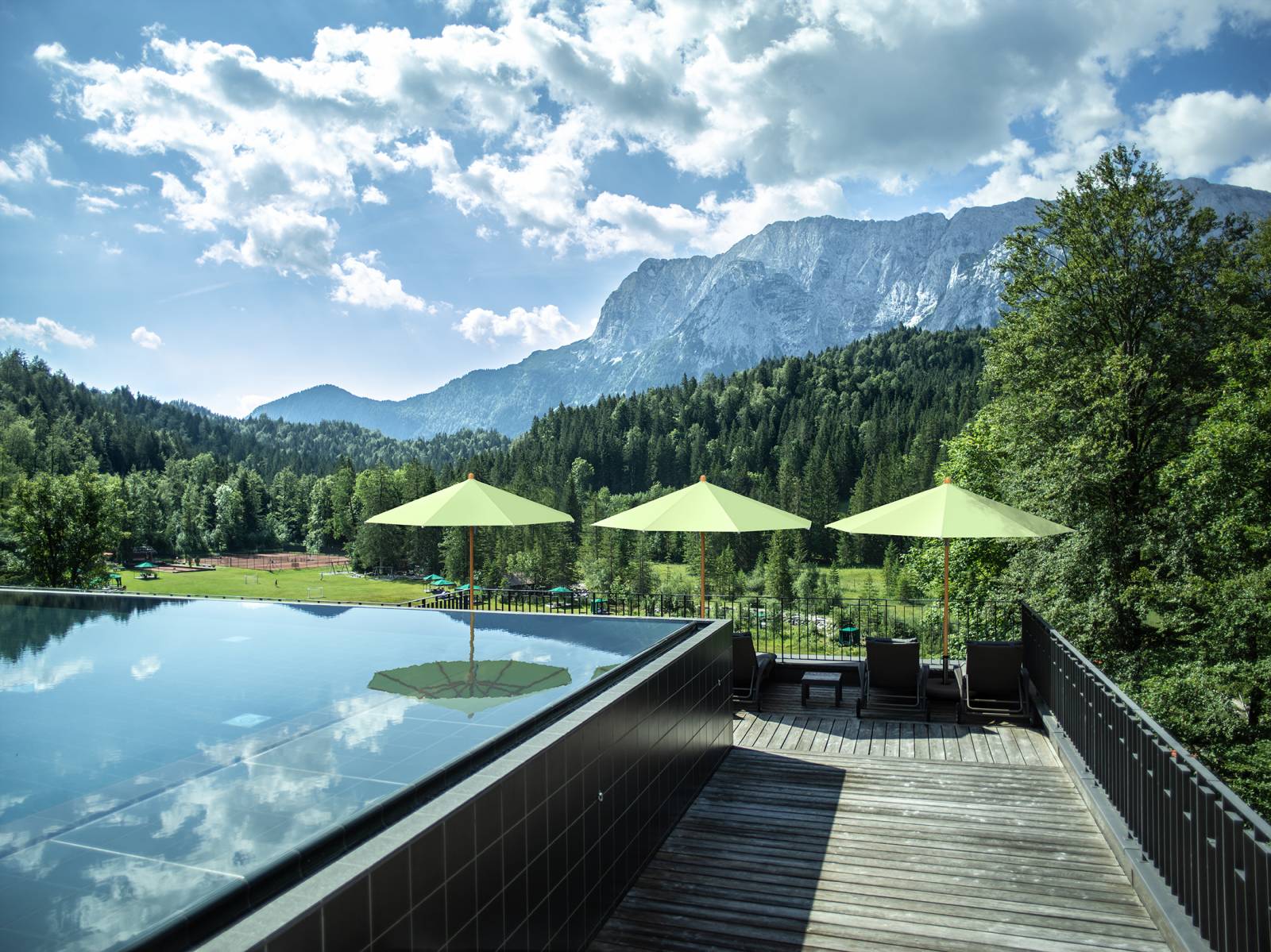 Parasol en teck, collection TEAKWOOD pat Glatz