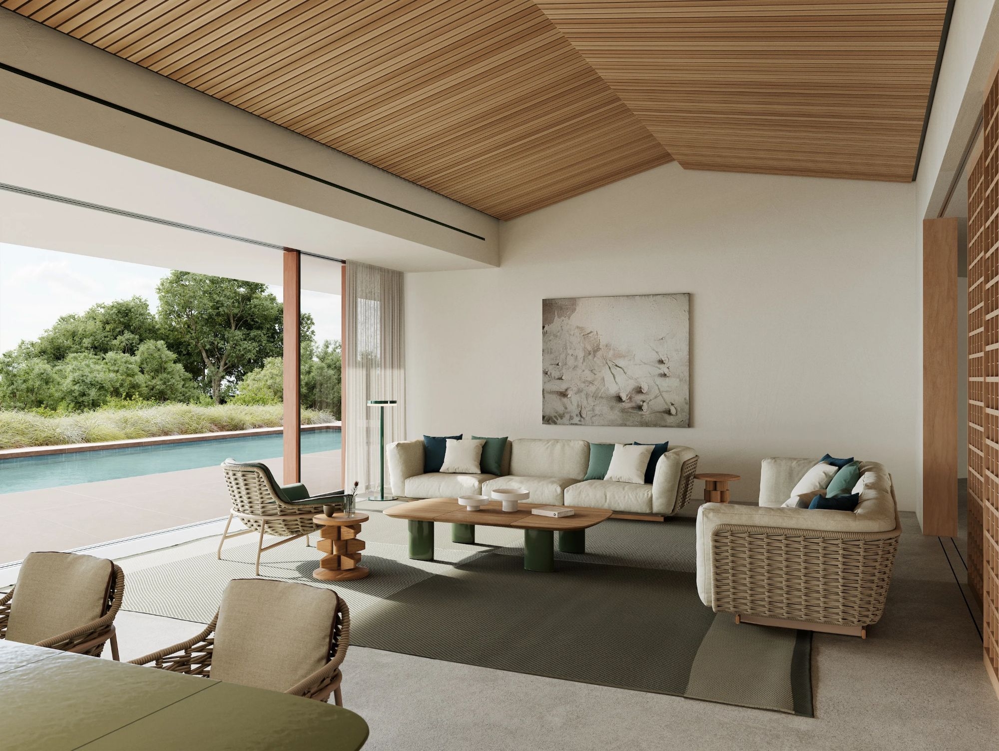 Salon de jardin modulable en aluminium et teck, Collection Tilos par Kettal à Hyères