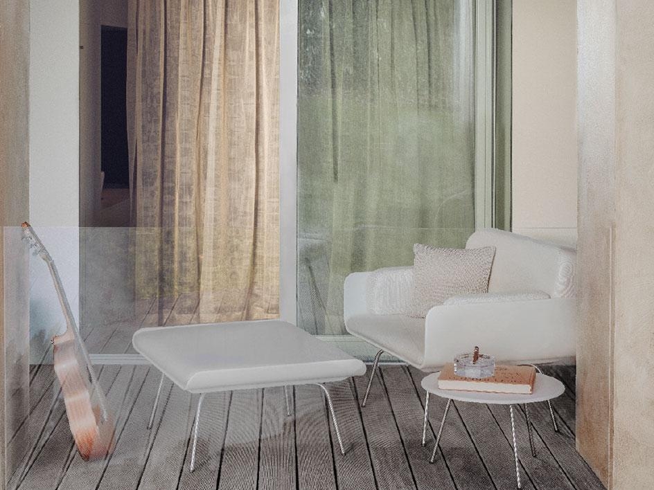 Fauteuil et repose pieds de la collection Air par Viteo à Nice