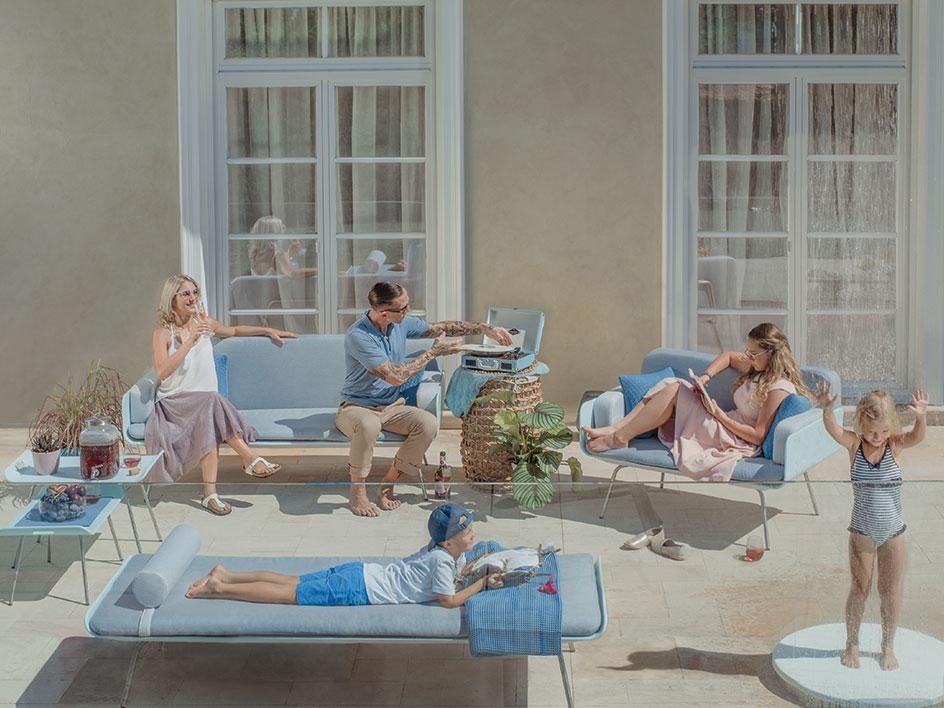Ensemble de jardin bleu de la collection Air par Viteo à Nice