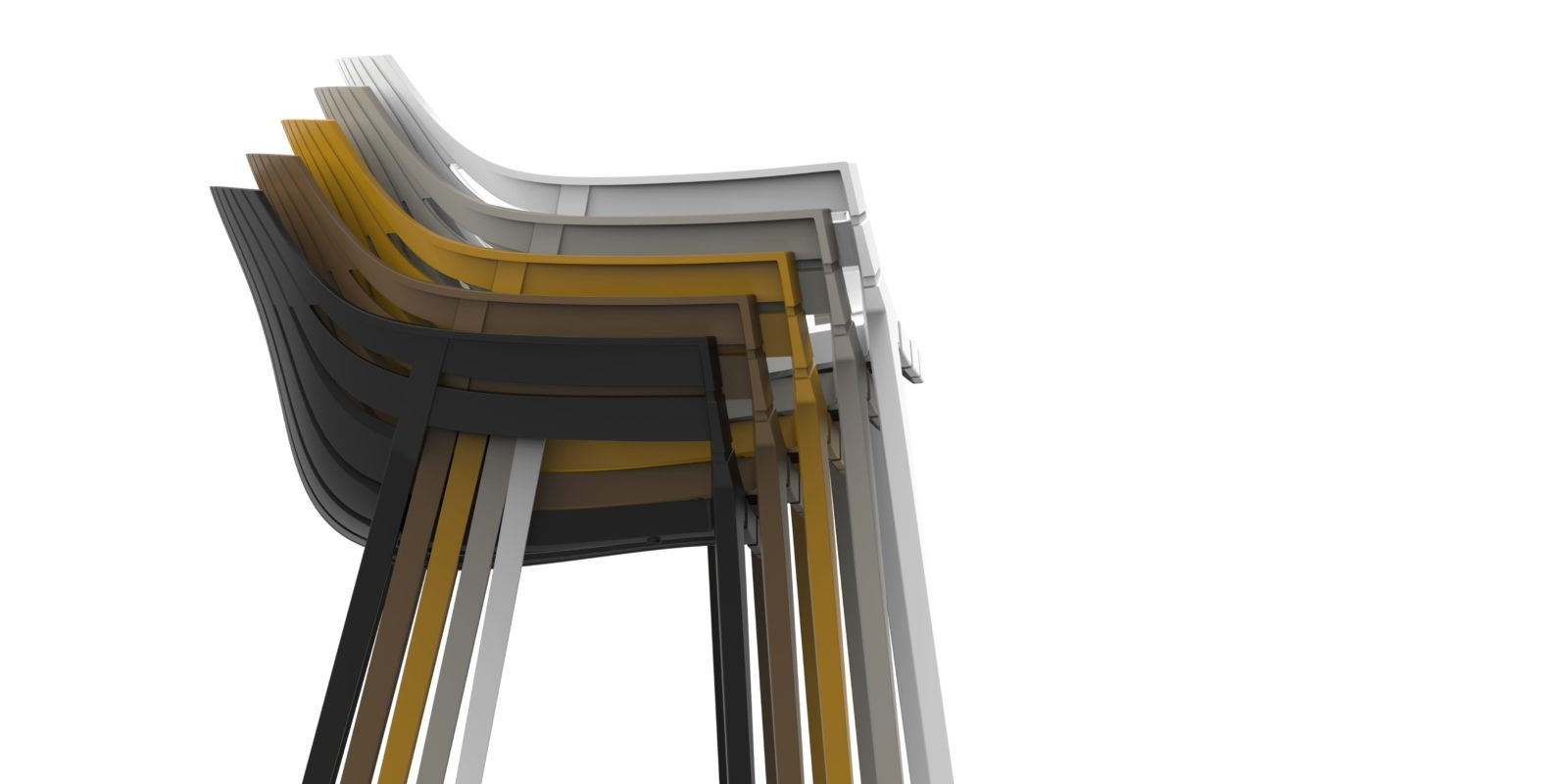 Chaises empilables de la collection Spritz par Vondom à Nice