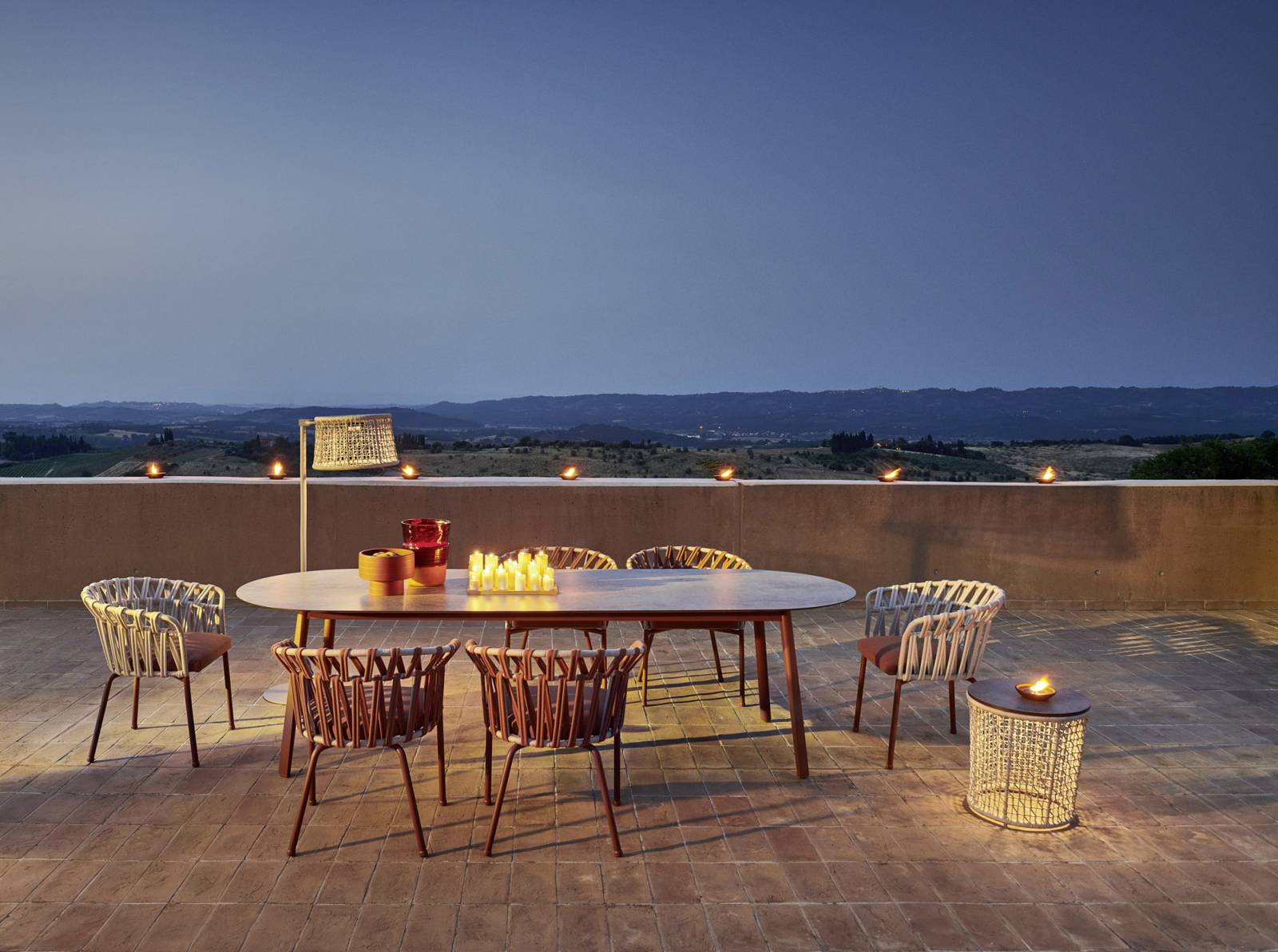 Chaise de repas effet corde, collection EMMA CROSS par Varaschin