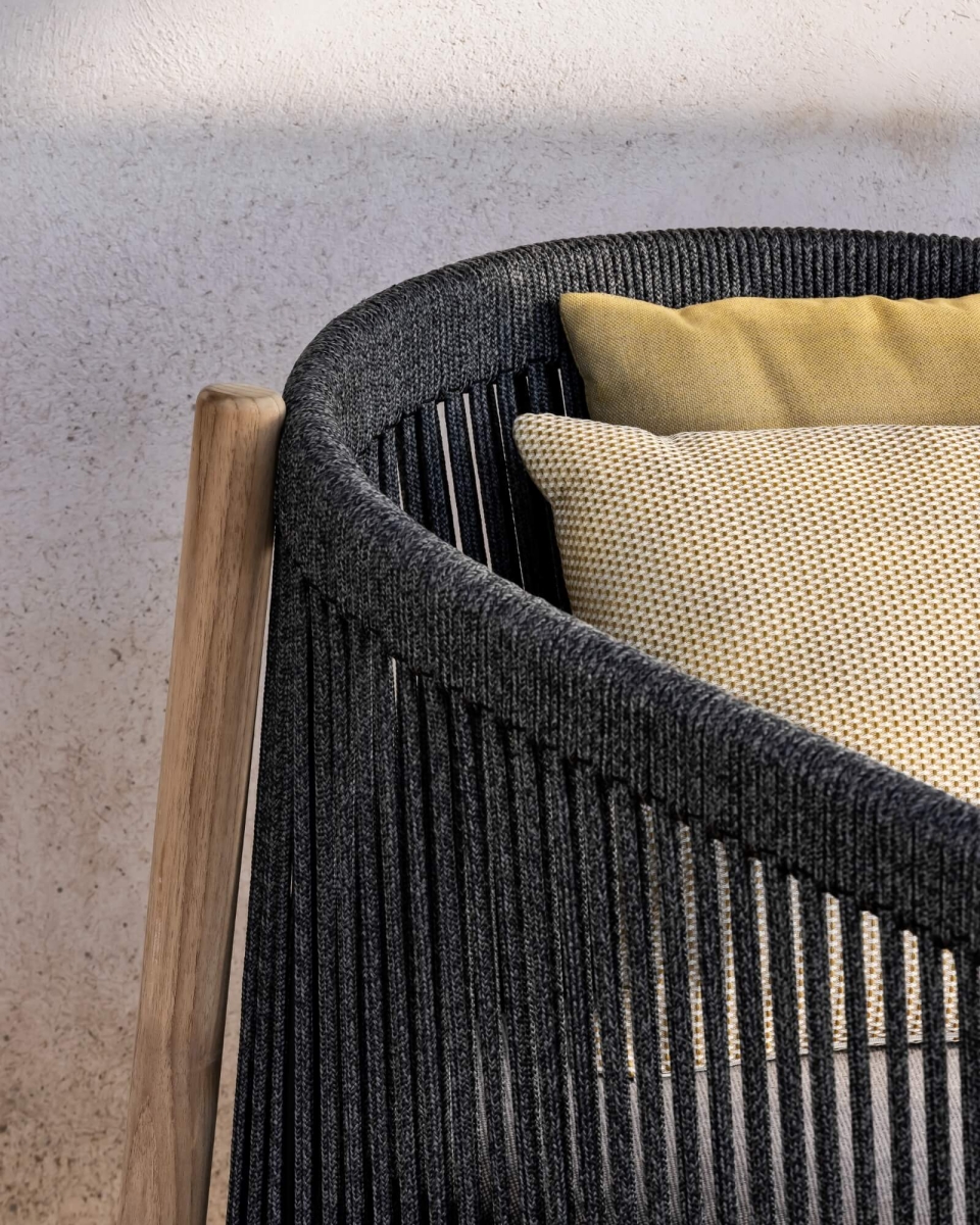 Salon de jardin modulable cosy et confortable en teck et corde, collection Lento par Vincent Sheppard
