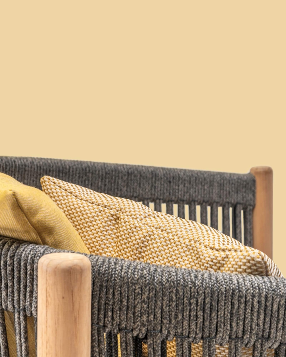 Salon de jardin modulable cosy et confortable en teck et corde, collection Lento par Vincent Sheppard