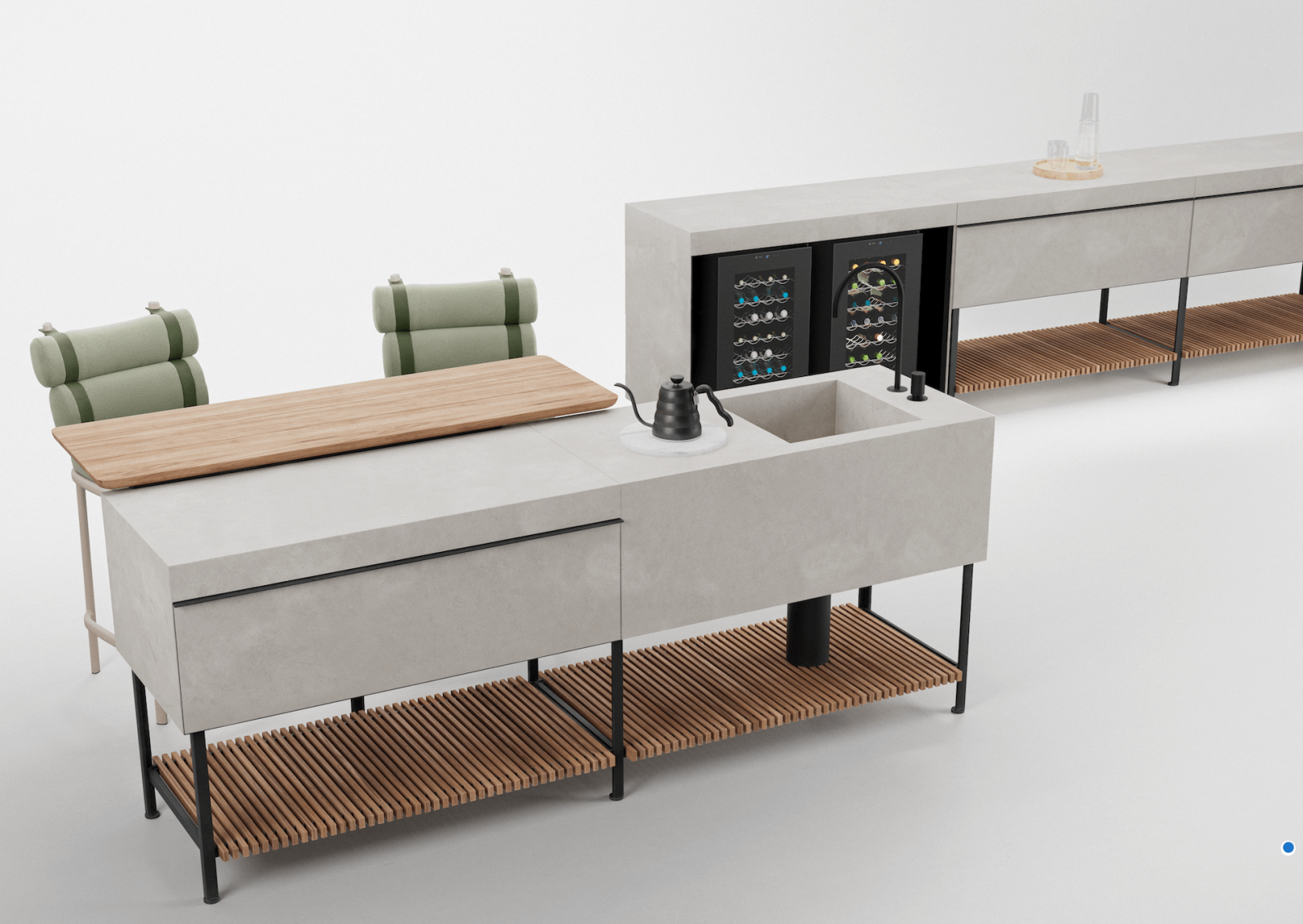 Cuisine haut de gamme modulable aux multiples solutions collection BASE par Kettal