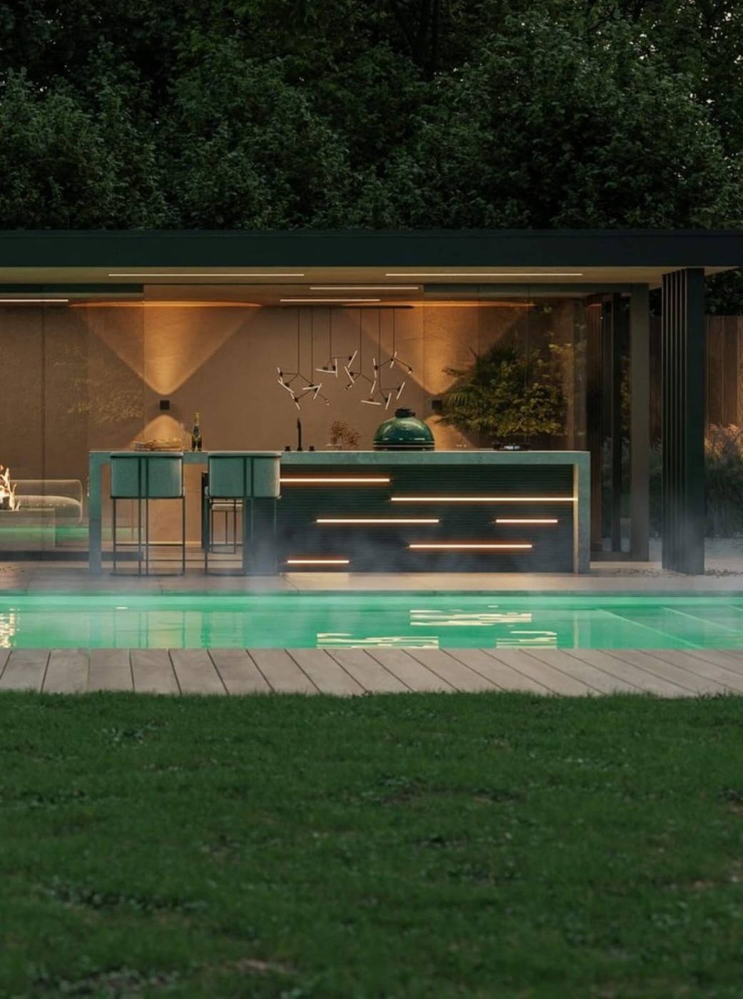 Cuisine extérieure haut de gamme sur-mesure et à la personnalisation complète, au design moderne et épuré, collection Oslo