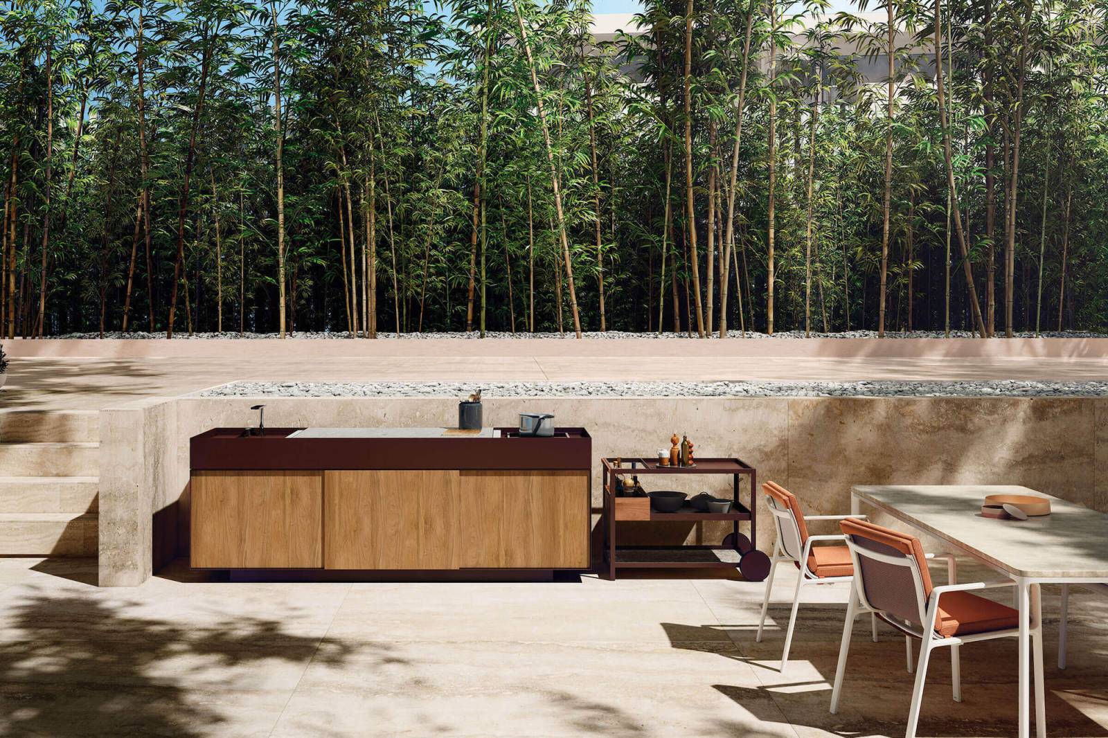 Cuisine fonctionnelle et personnalisable collection OUTDOOR par Kettal