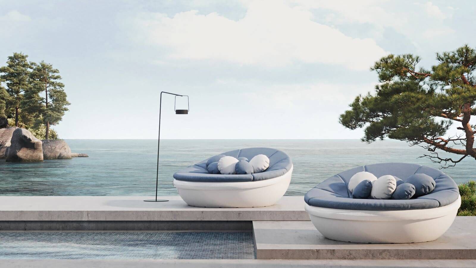 Daybed en polypropylène de la collection Lagoon par Solpuri à Fréjus