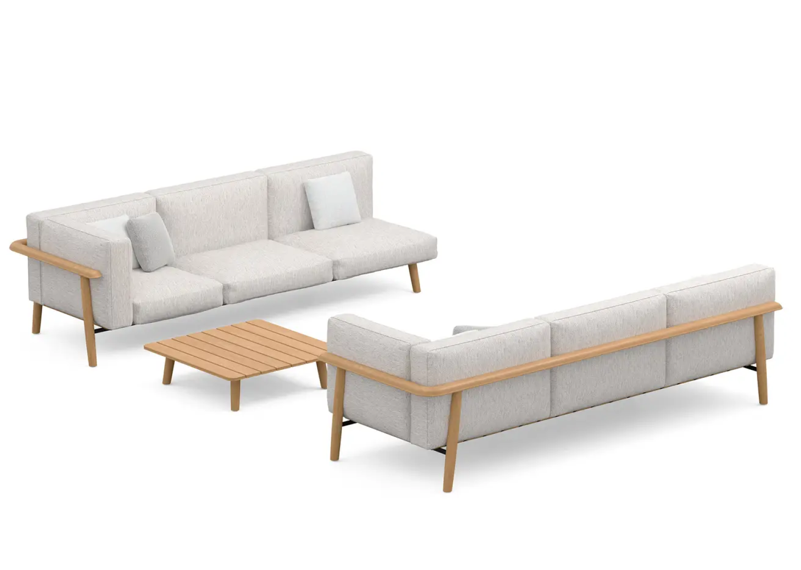 Salon de jardin modulable en teck collection Mambo par Royal Botania à Menton