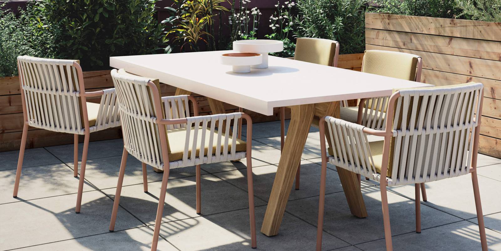 Fauteuil de repas en cordes collection Net par Kettal