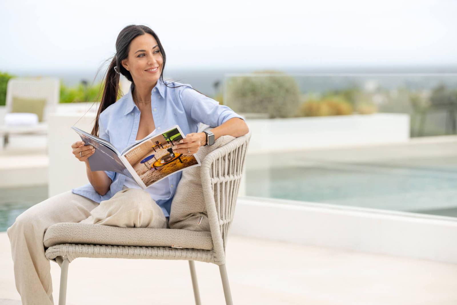 Chaise de repas en aluminium collection Lima à Nice