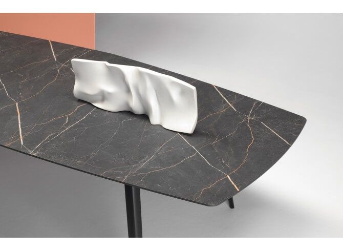 Plateau HPL finition Effet marbre noir Sahara