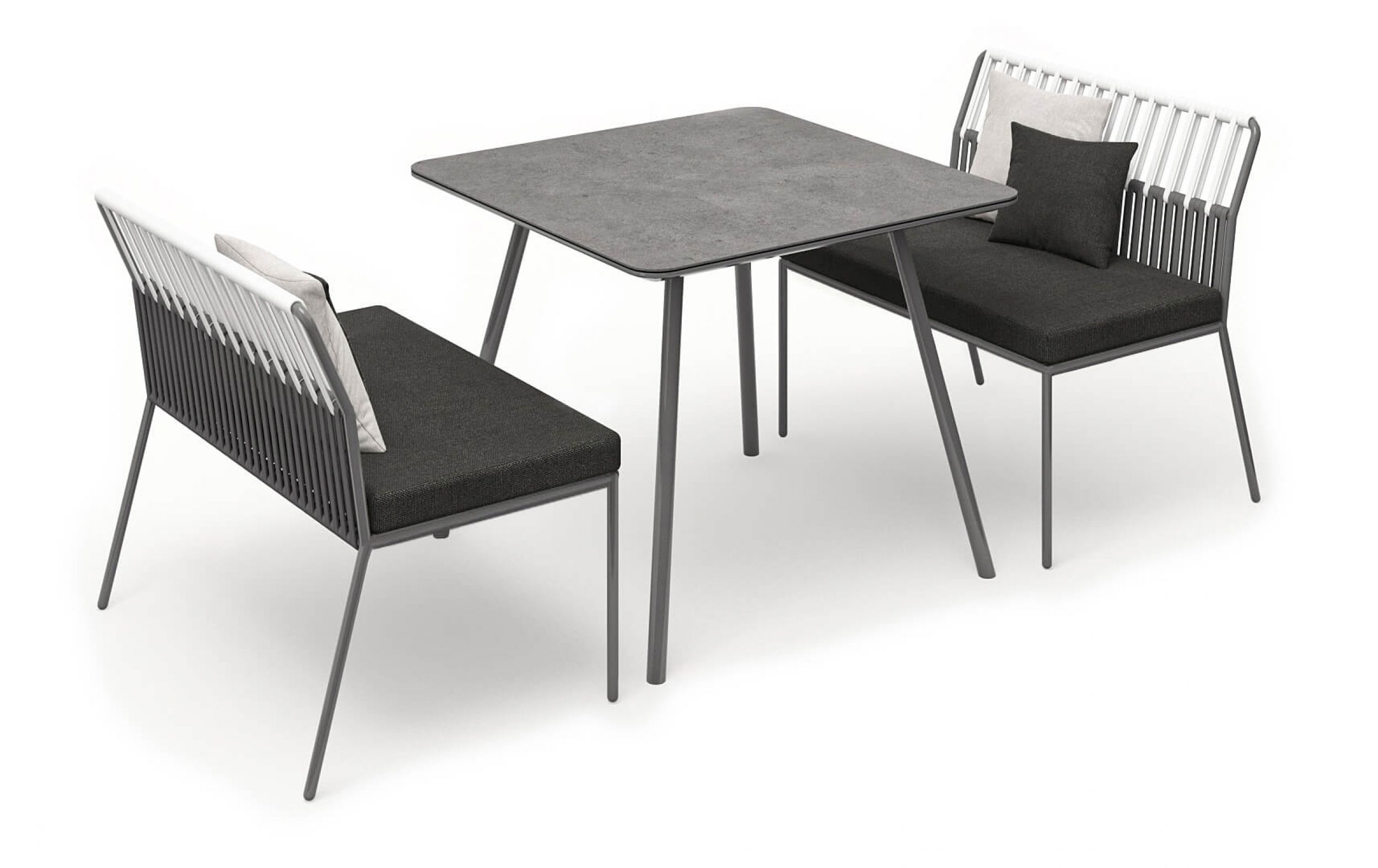 Packshot de la banquette avec dossier tressé de la collection Urban par Solpuri à Paris