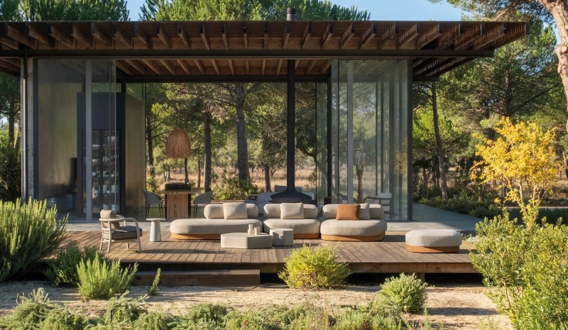 Salon jardin modulable gris confortable à Cannes 