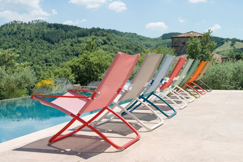 Chaise longue en acier galvanisé et en toile Emu-Tex collection Snooze par Emu à Toulon