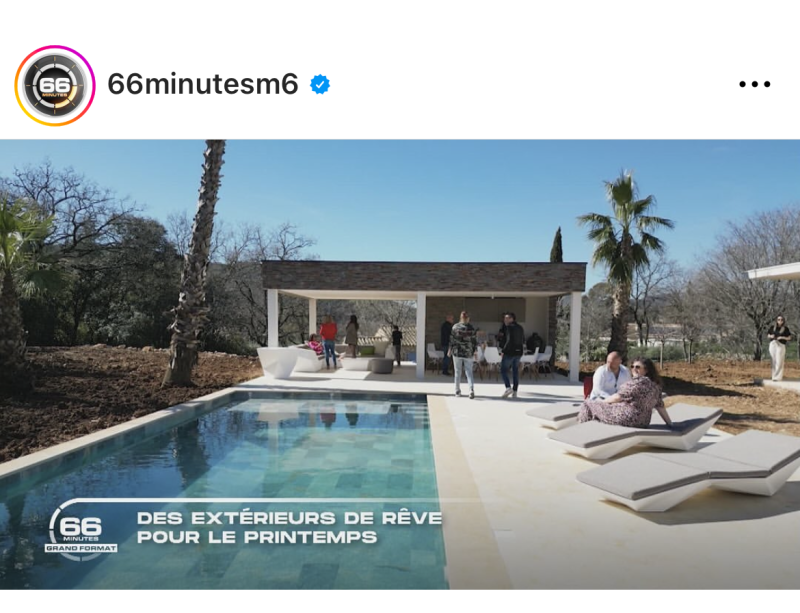 Reportage diffusé sur M6 dans 66minutes : L'élégance des espaces extérieurs avec Mood Design.